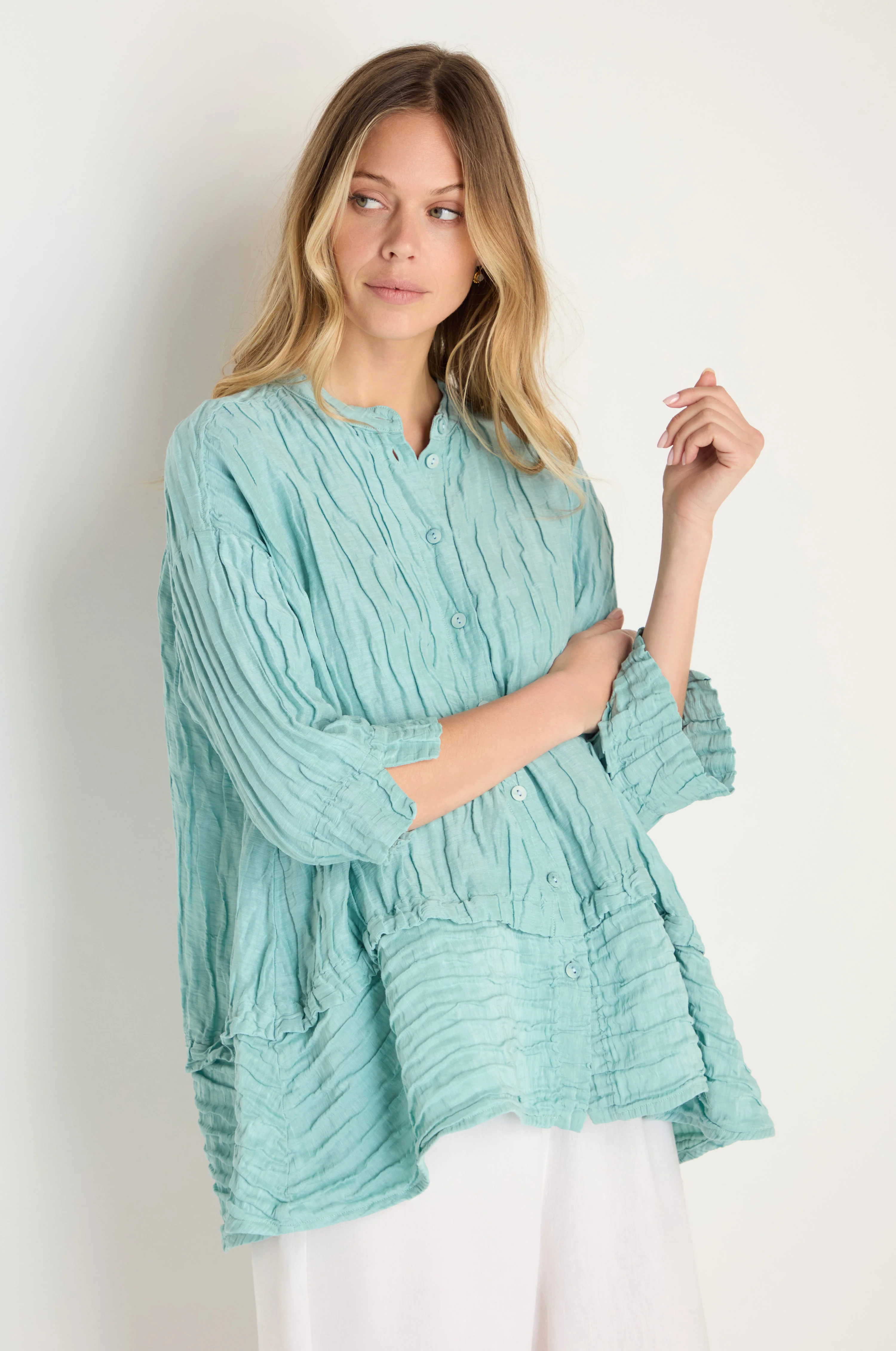Panel Hem Silk Linen Shirt - Image 4
