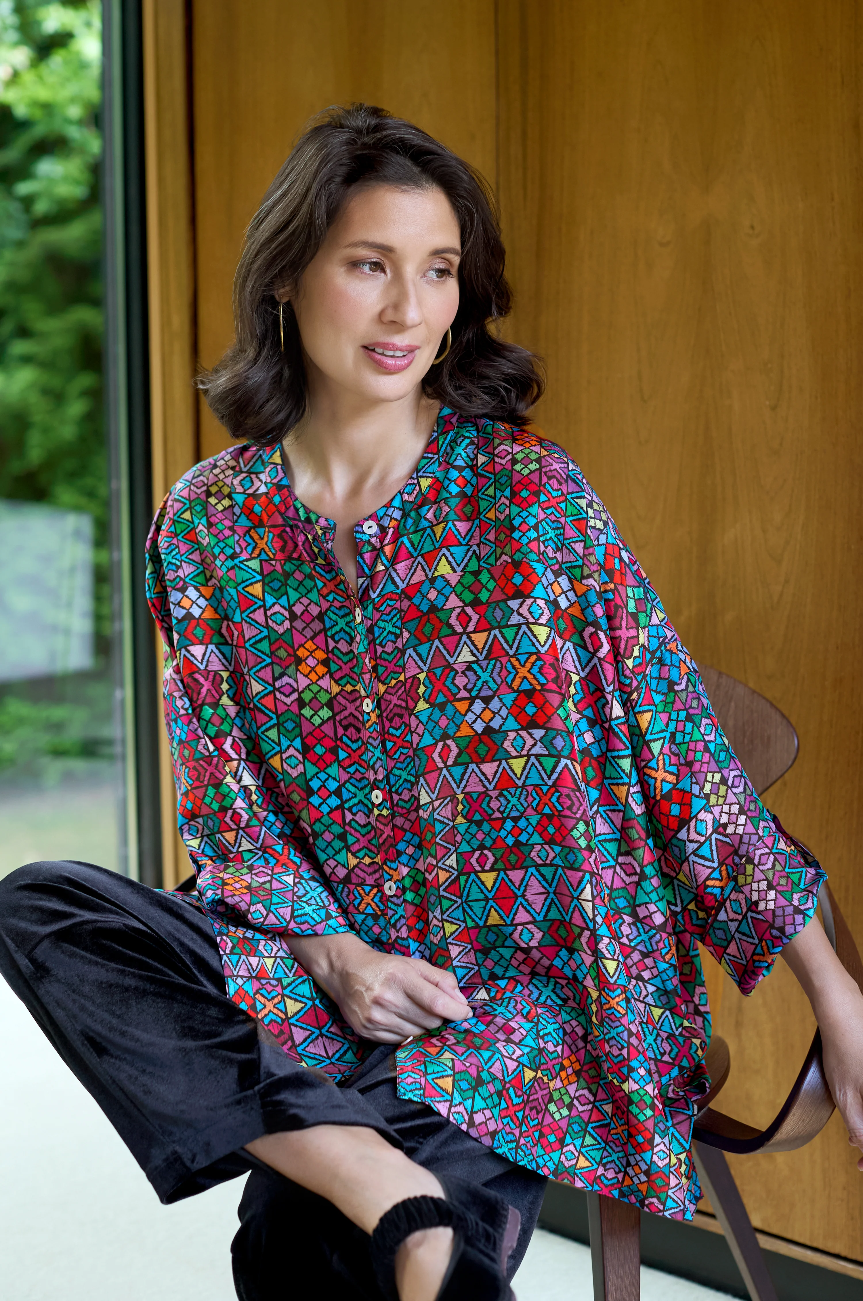 Peruvian Patchwork Silk Shirt