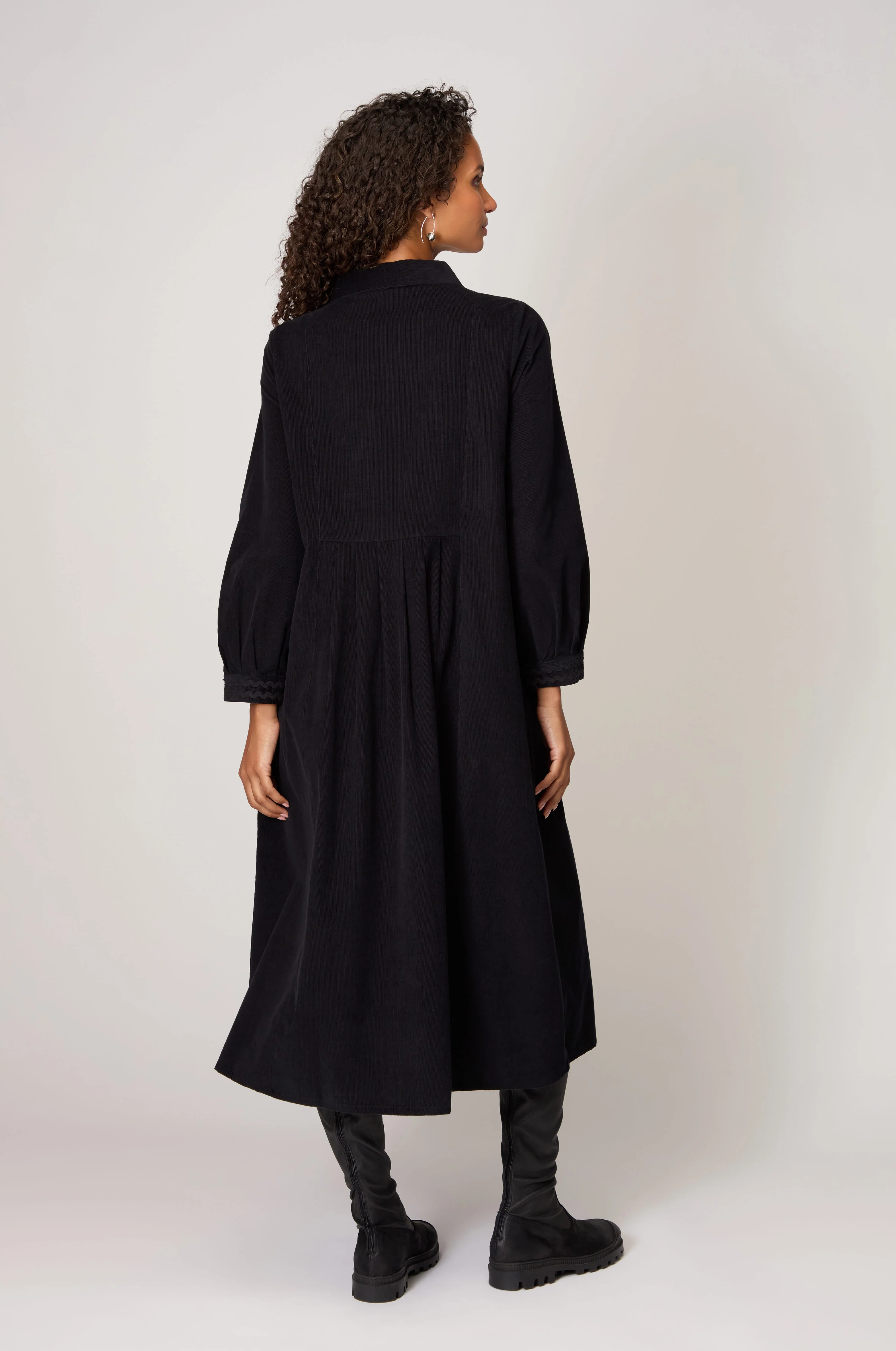 Pinwale Cord Ric Rac Detail Dress - Image 13