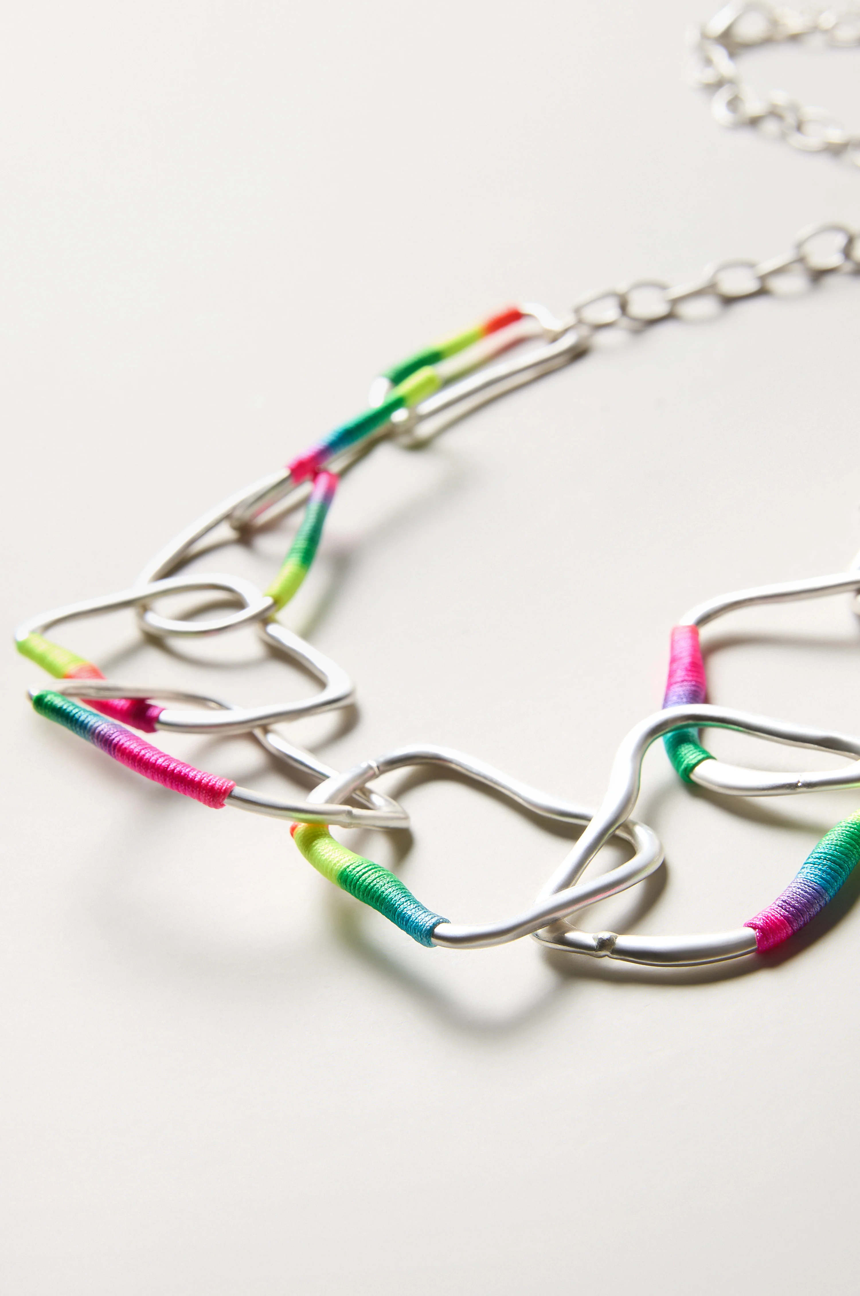 Rainbow Detail Crushed Hoop Necklace - Image 3