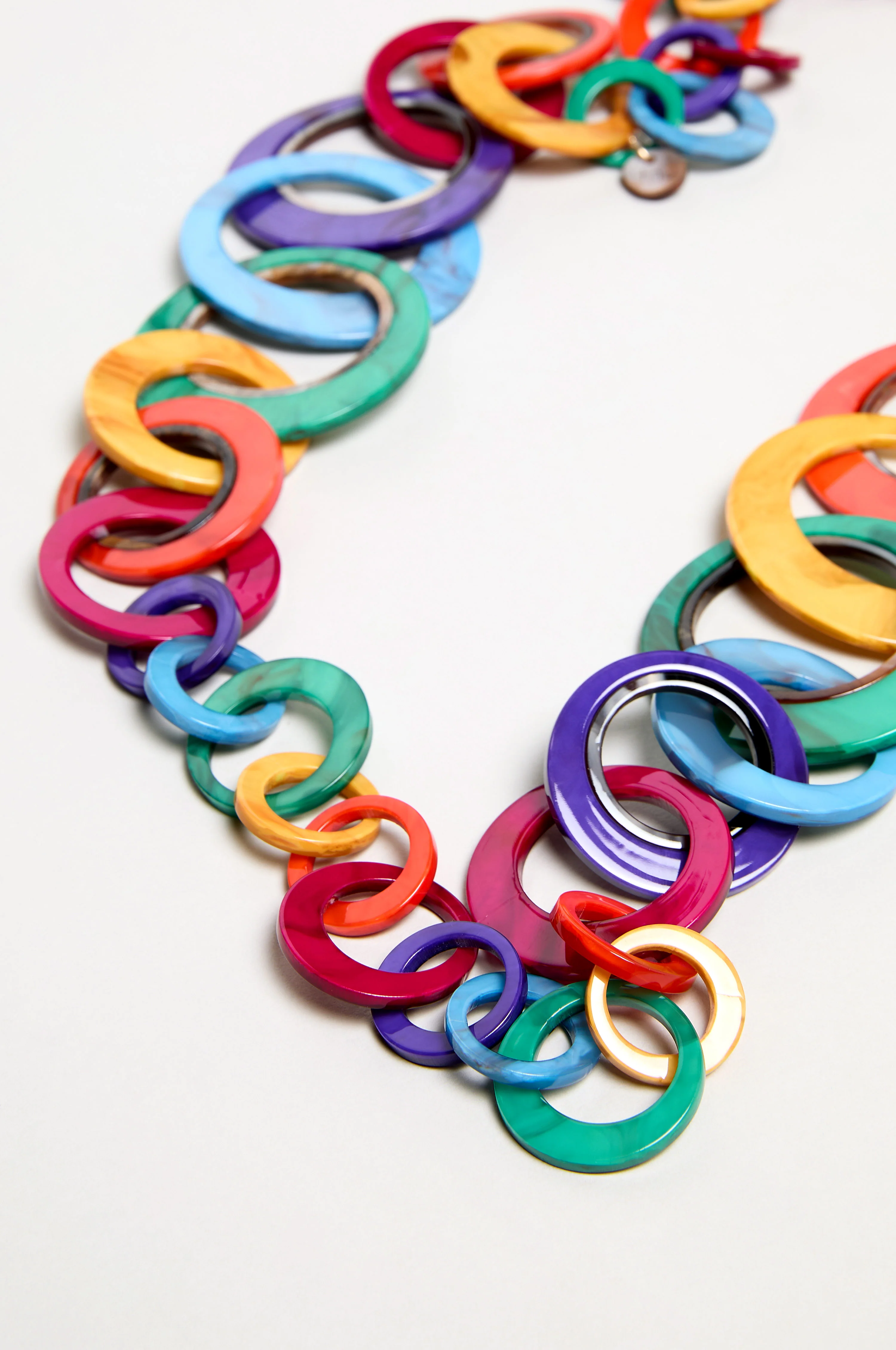 Rainbow Resin Hoops Necklace - Image 3