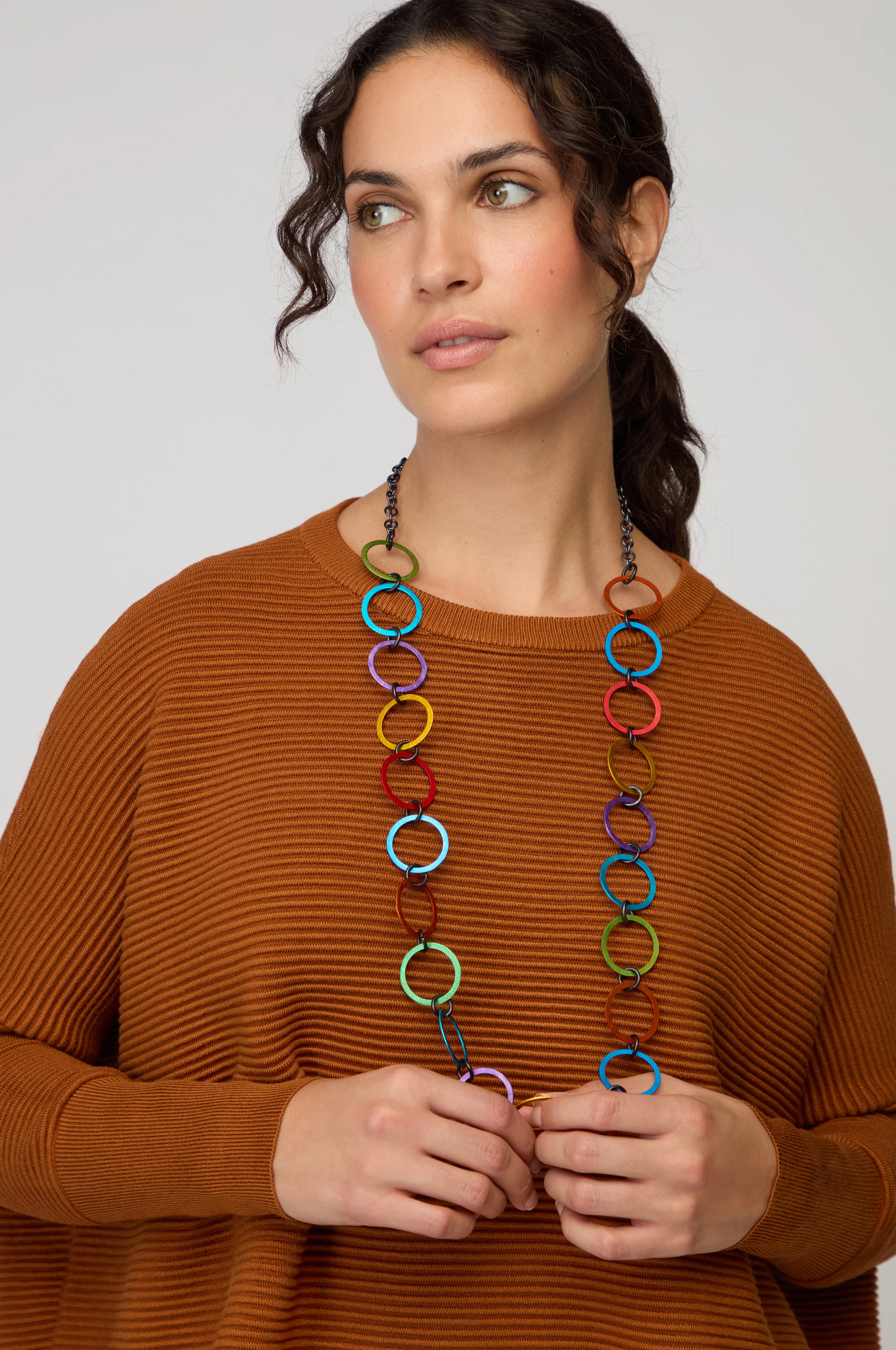 Rainbow Rings Necklace - Image 3