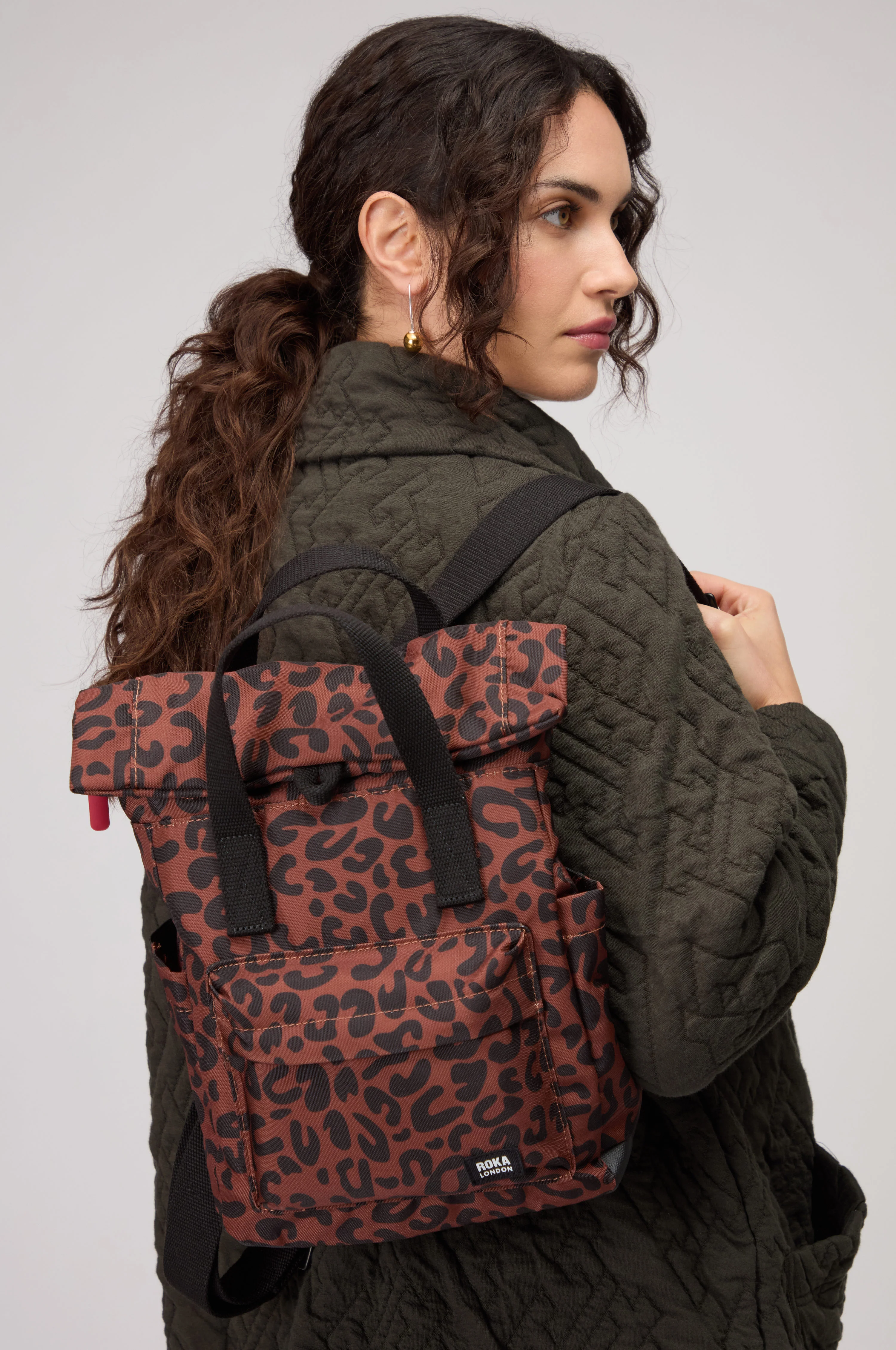 Recycled Canvas Canfield Leopard Backpack - Image 4