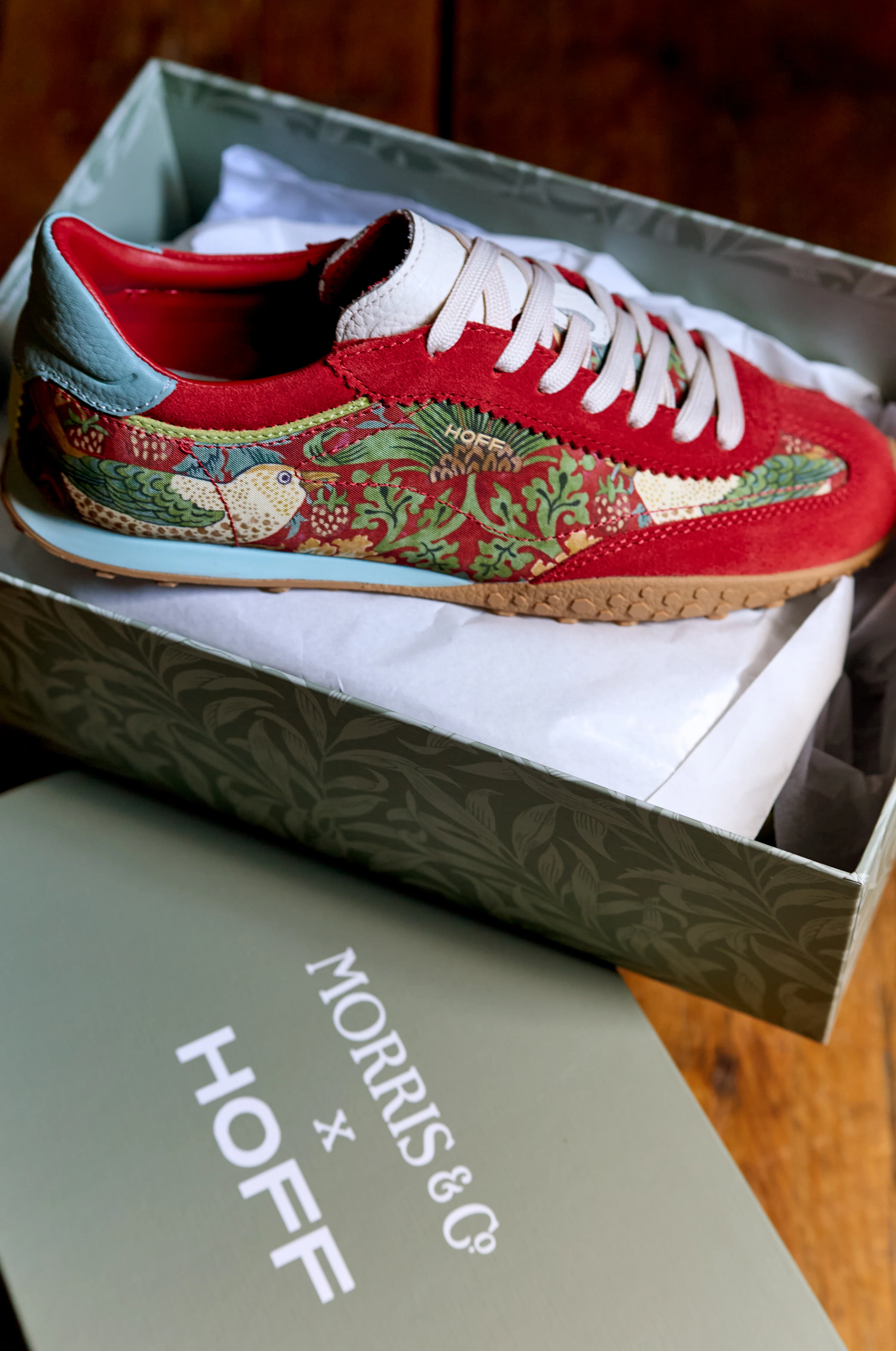 Red William Morris Bridge Trainers - Image 6