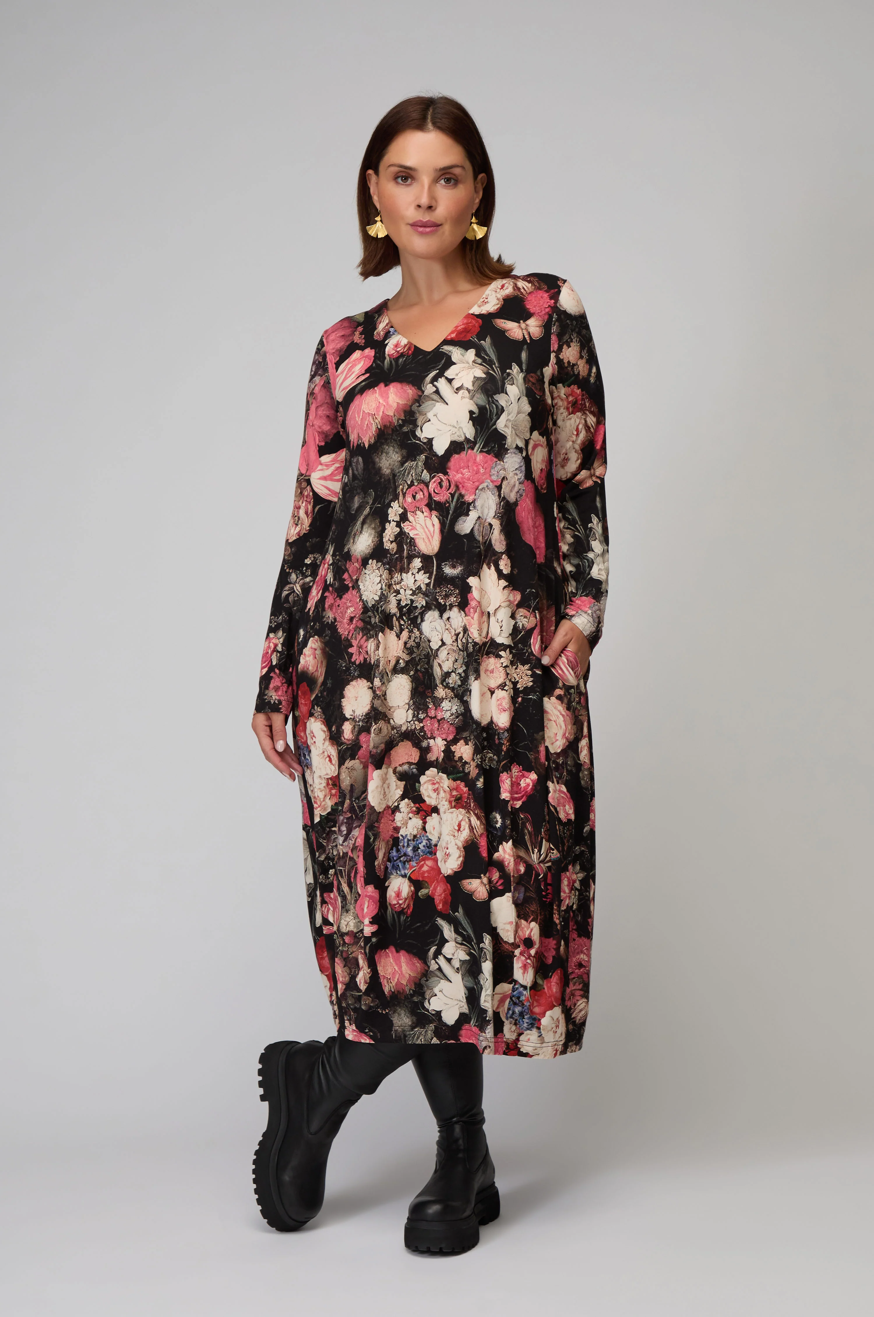 Renaissance Floral Jersey Bubble Dress - Image 3