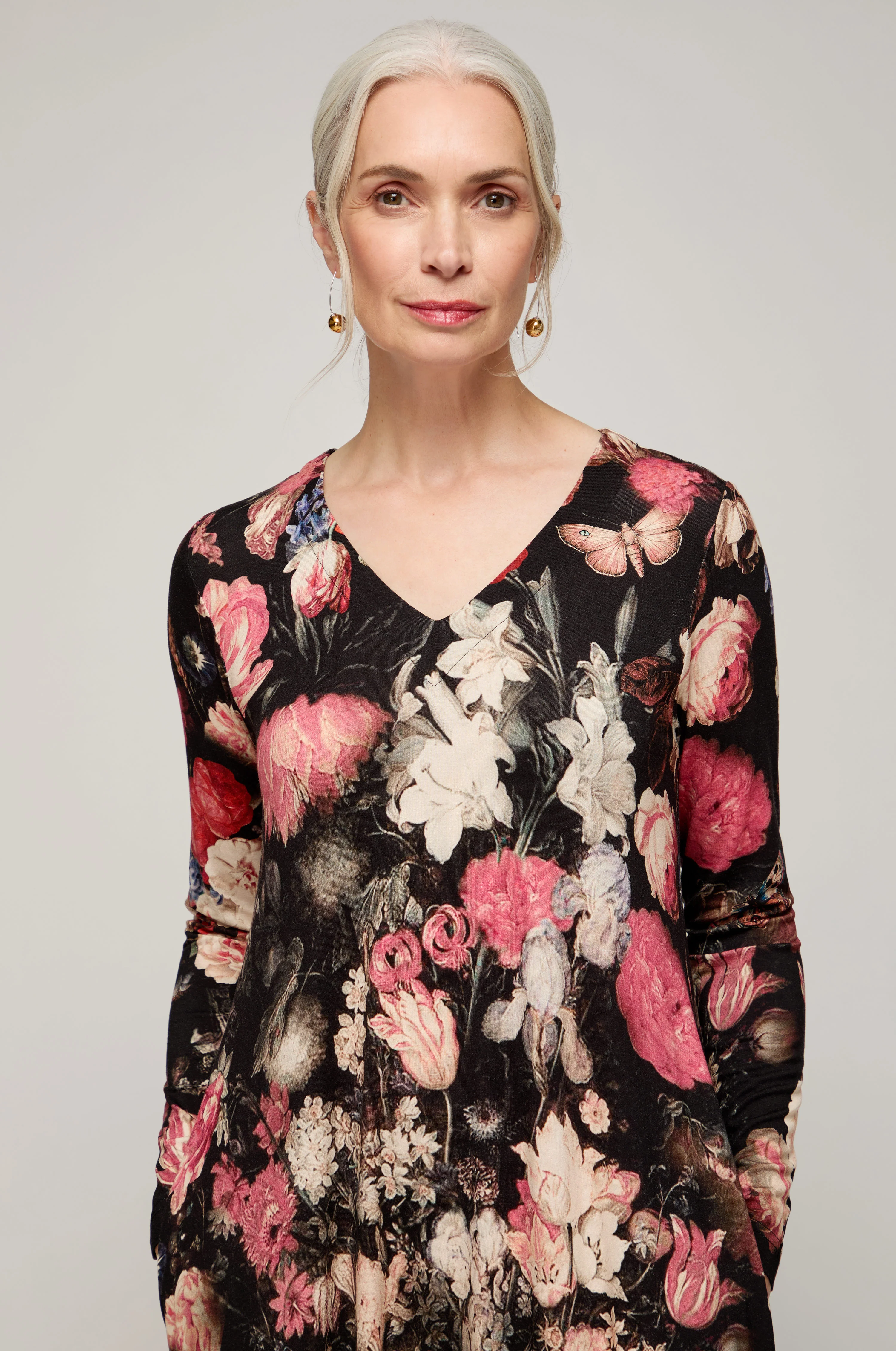 Renaissance Floral Jersey Bubble Dress - Image 4