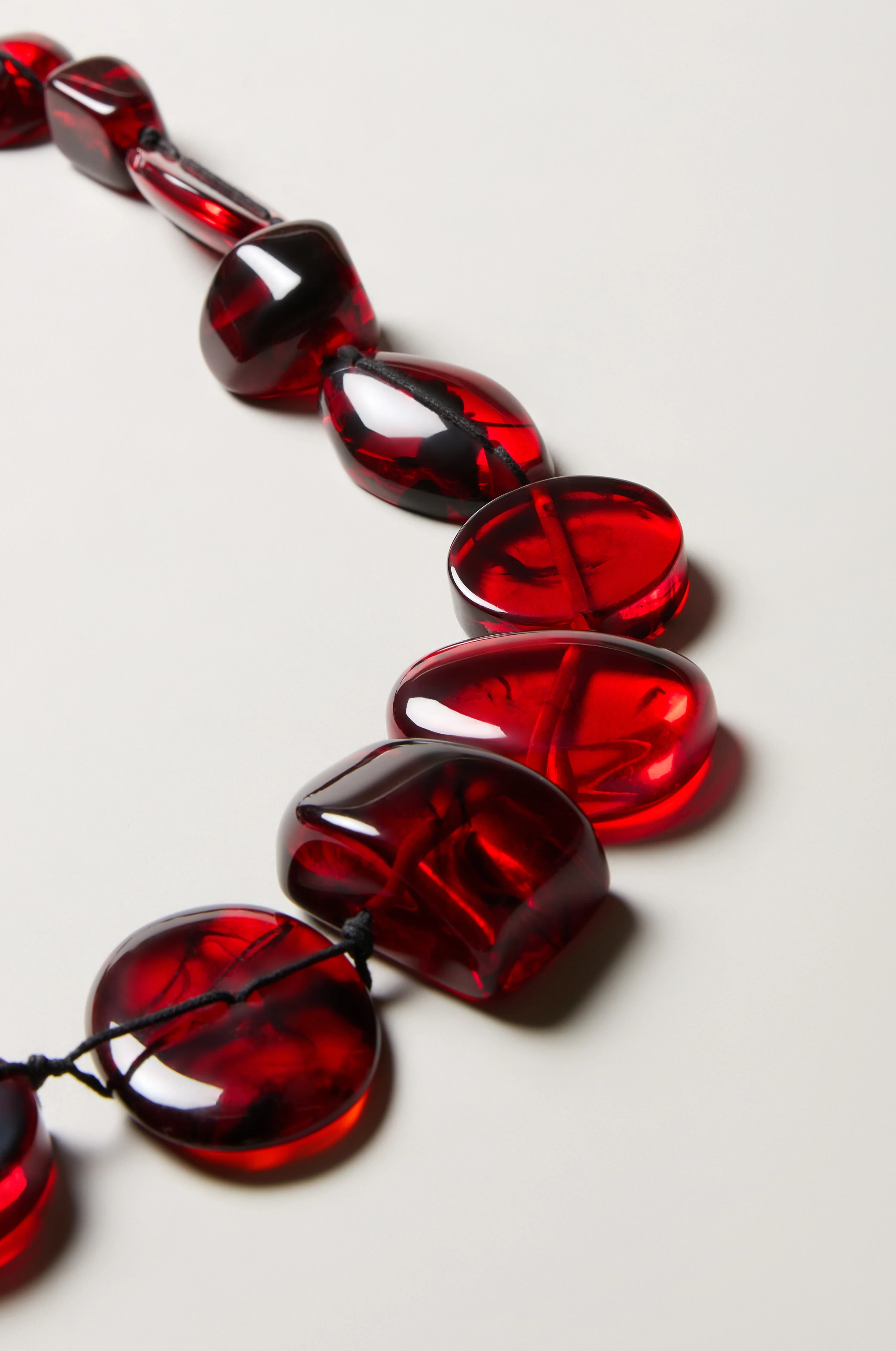 Ruby Resin Bead Necklace - Image 3