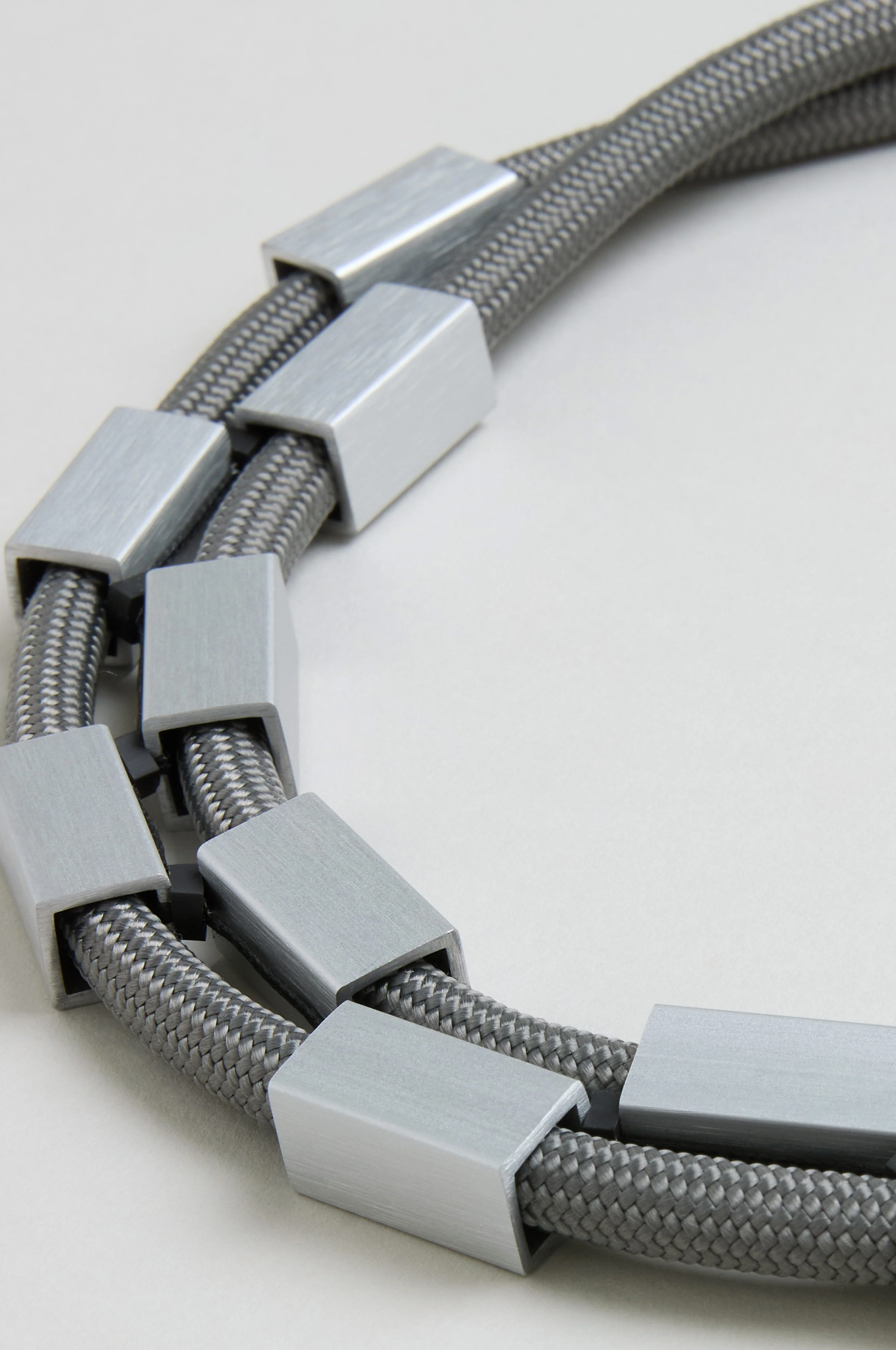 Short Aluminium Cube Cord Necklace - Image 3