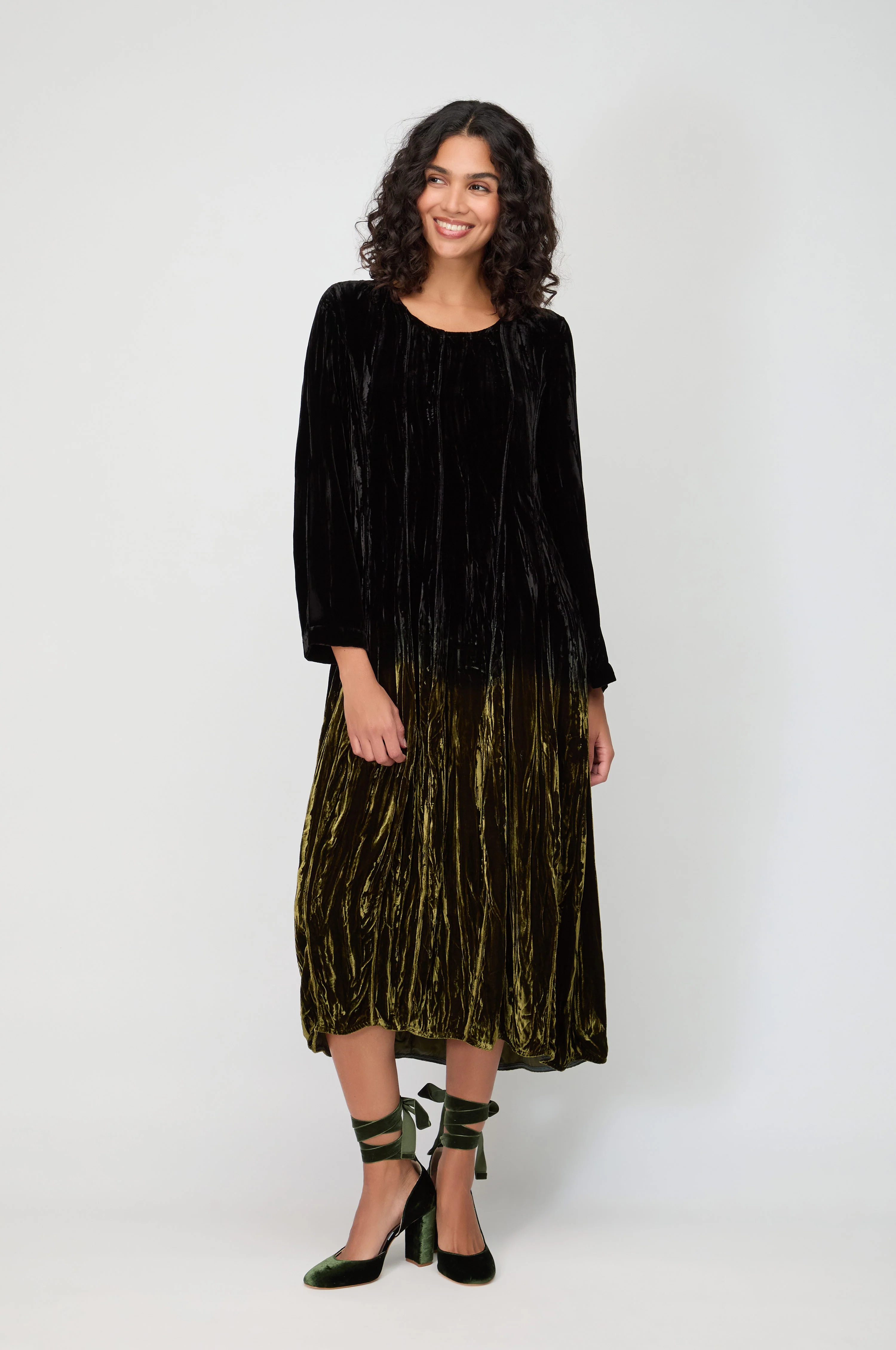 Silk Velvet Ombre Dress