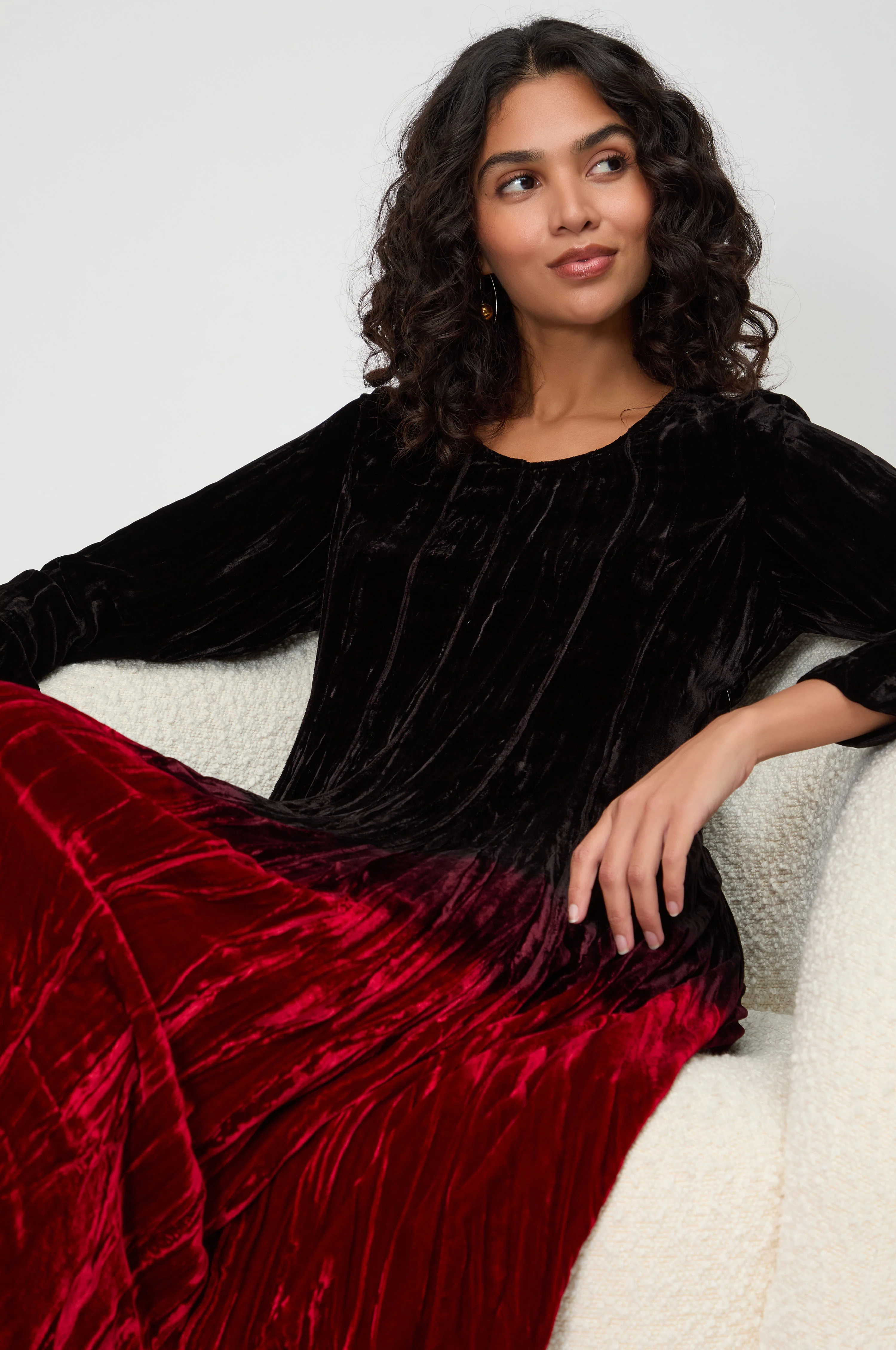 Silk Velvet Ombre Dress - Image 3