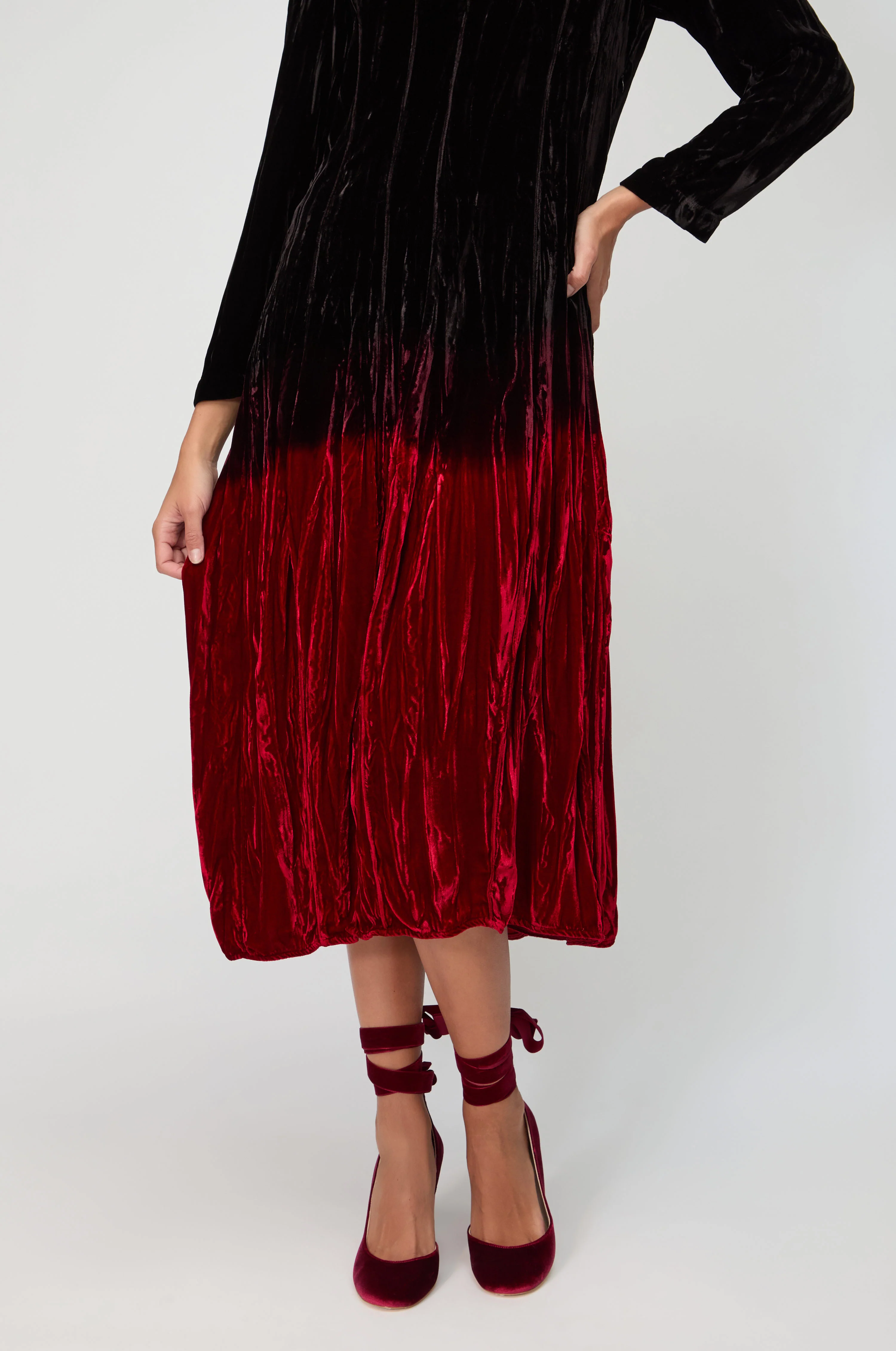 Silk Velvet Ombre Dress - Image 4