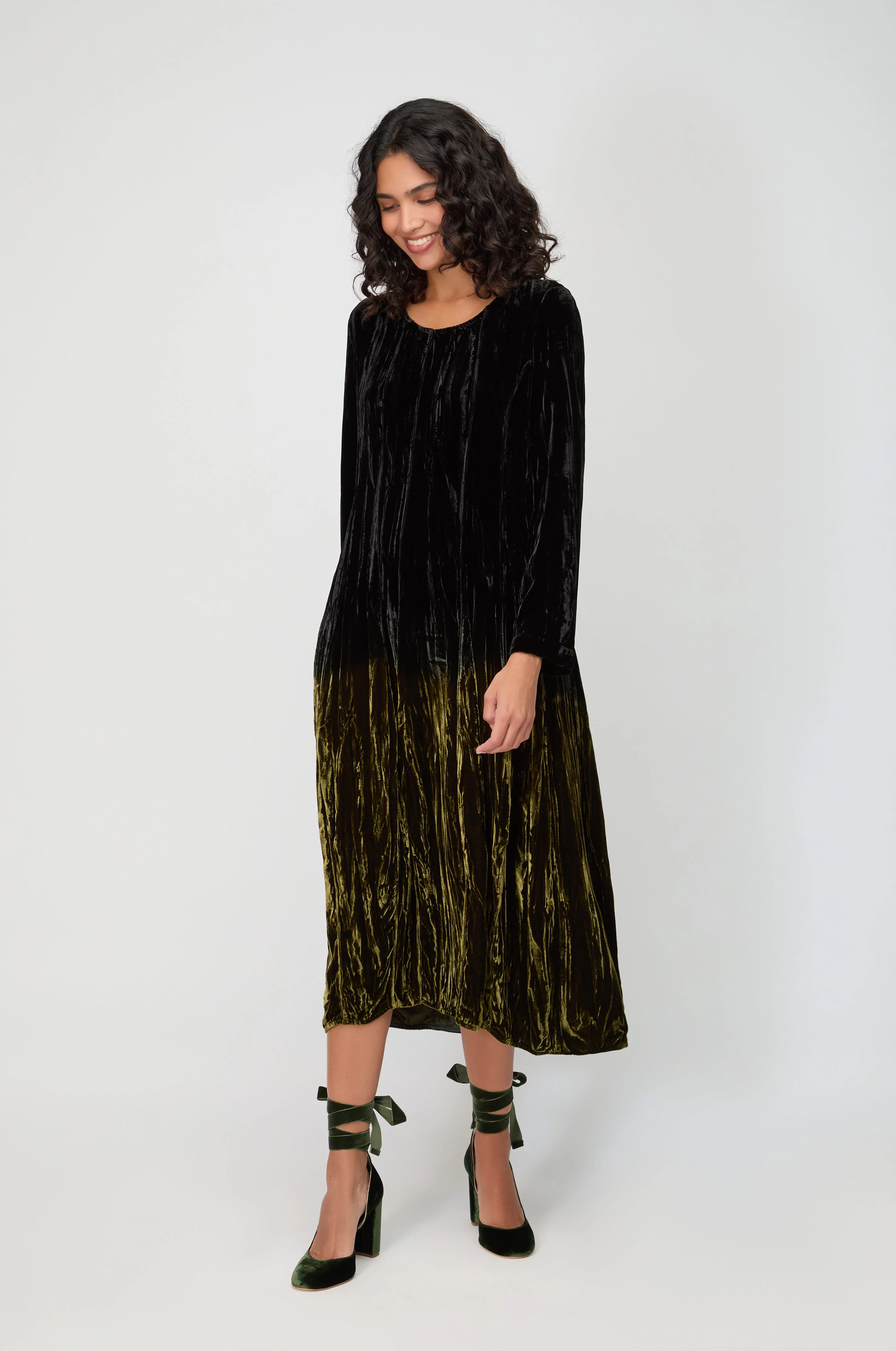 Silk Velvet Ombre Dress - Image 5