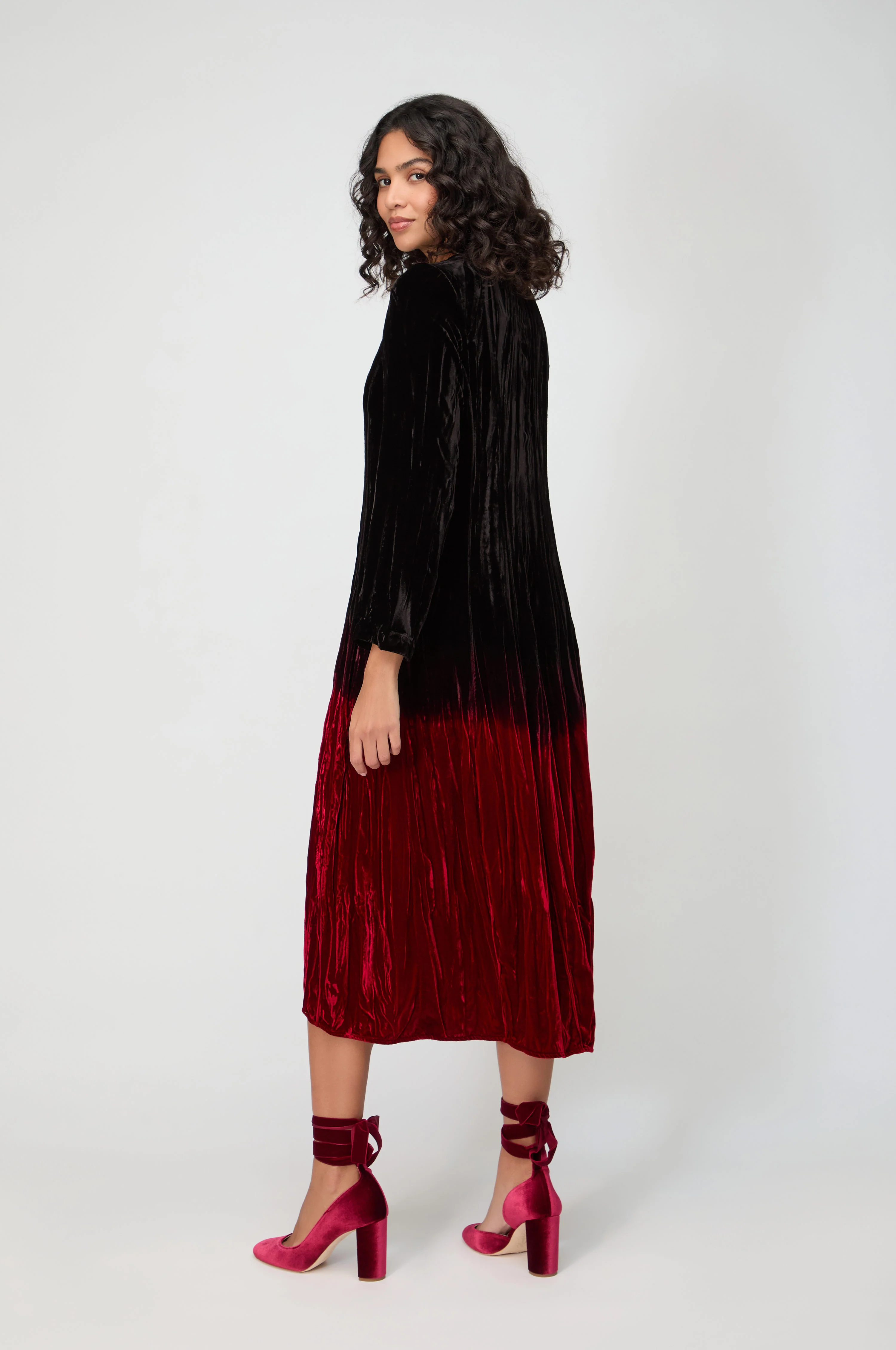 Silk Velvet Ombre Dress - Image 8