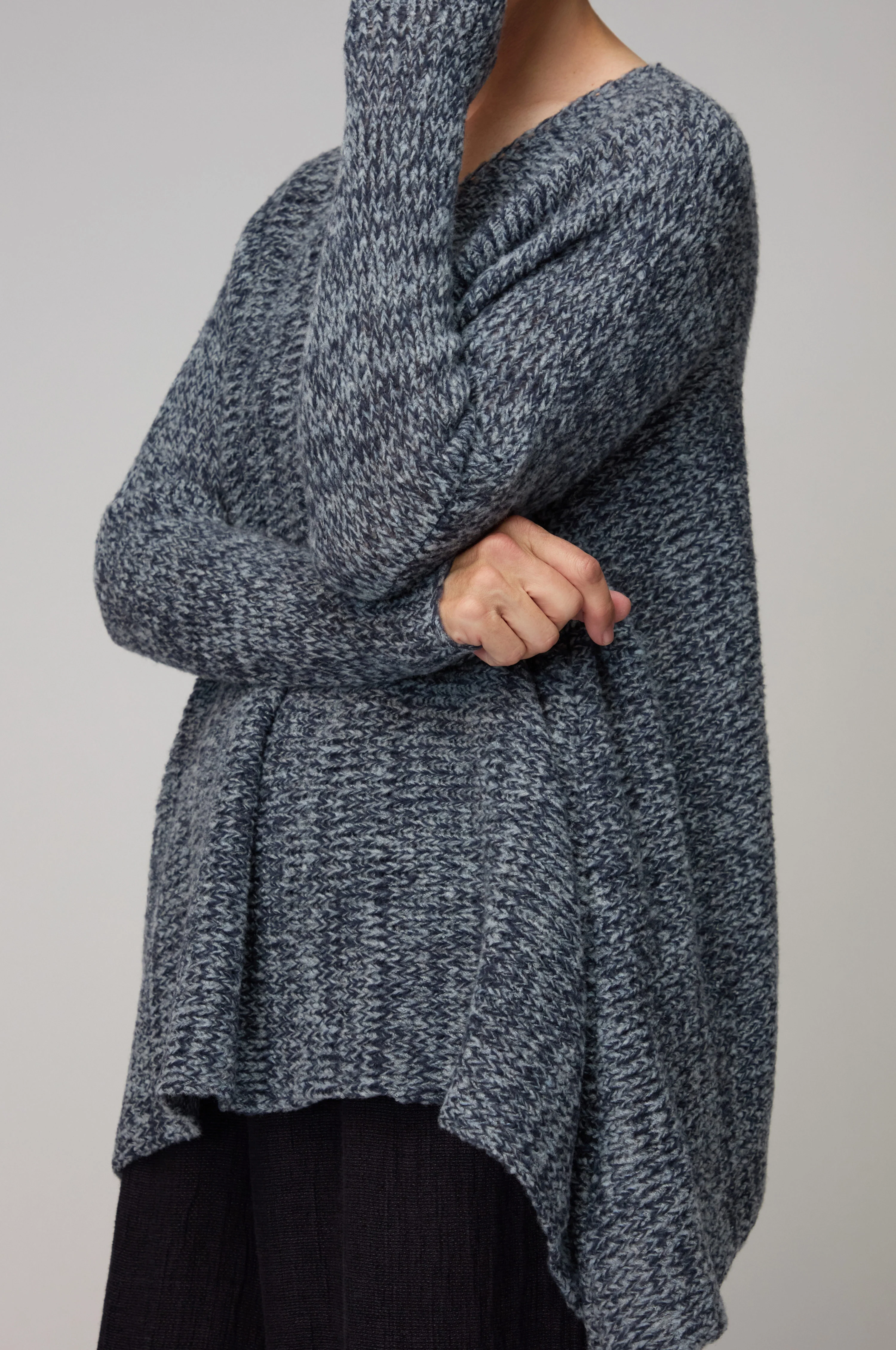 Slate Grey Marl V Neck Knit - Image 5