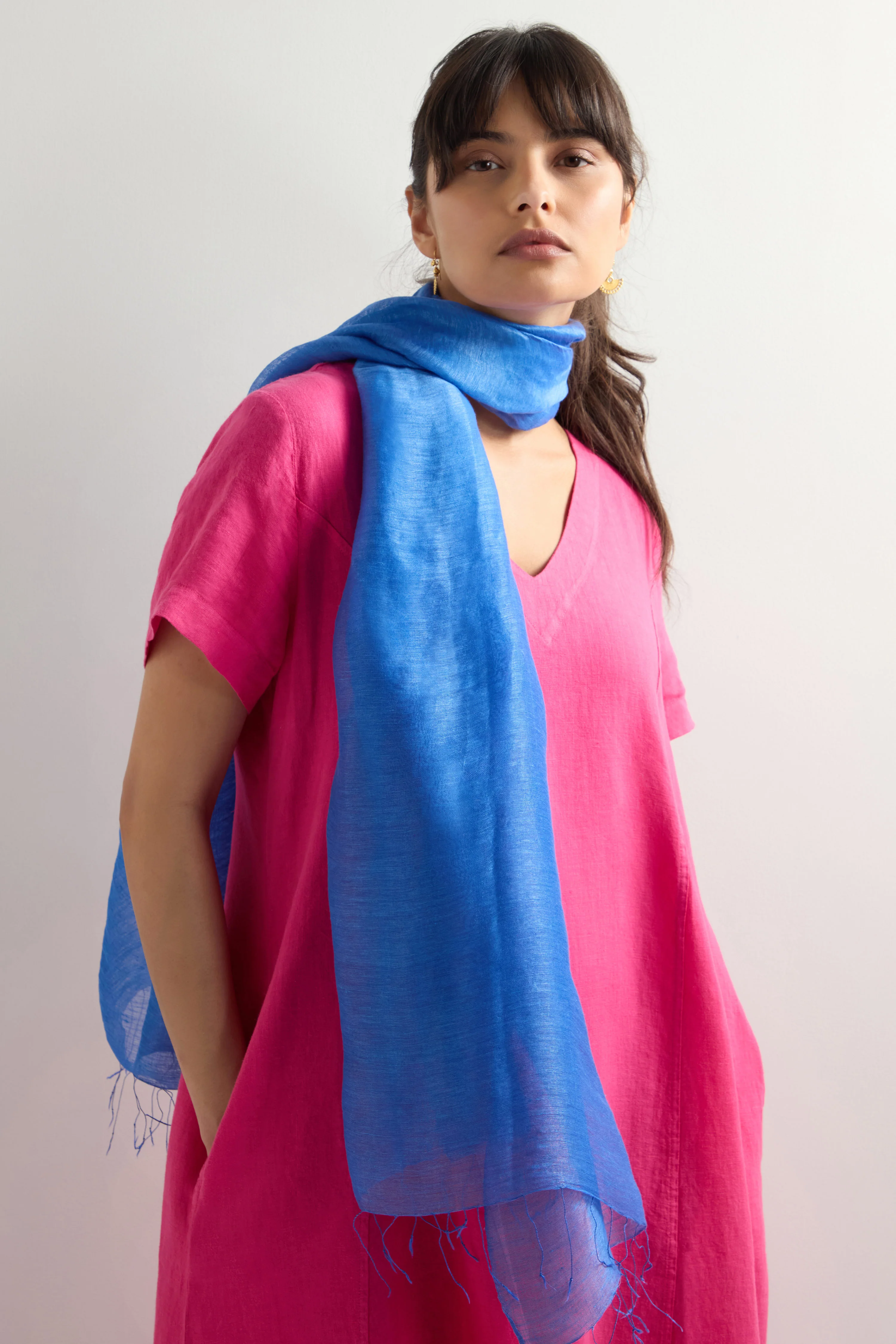 Soft Linen Fringe Scarf - Image 6