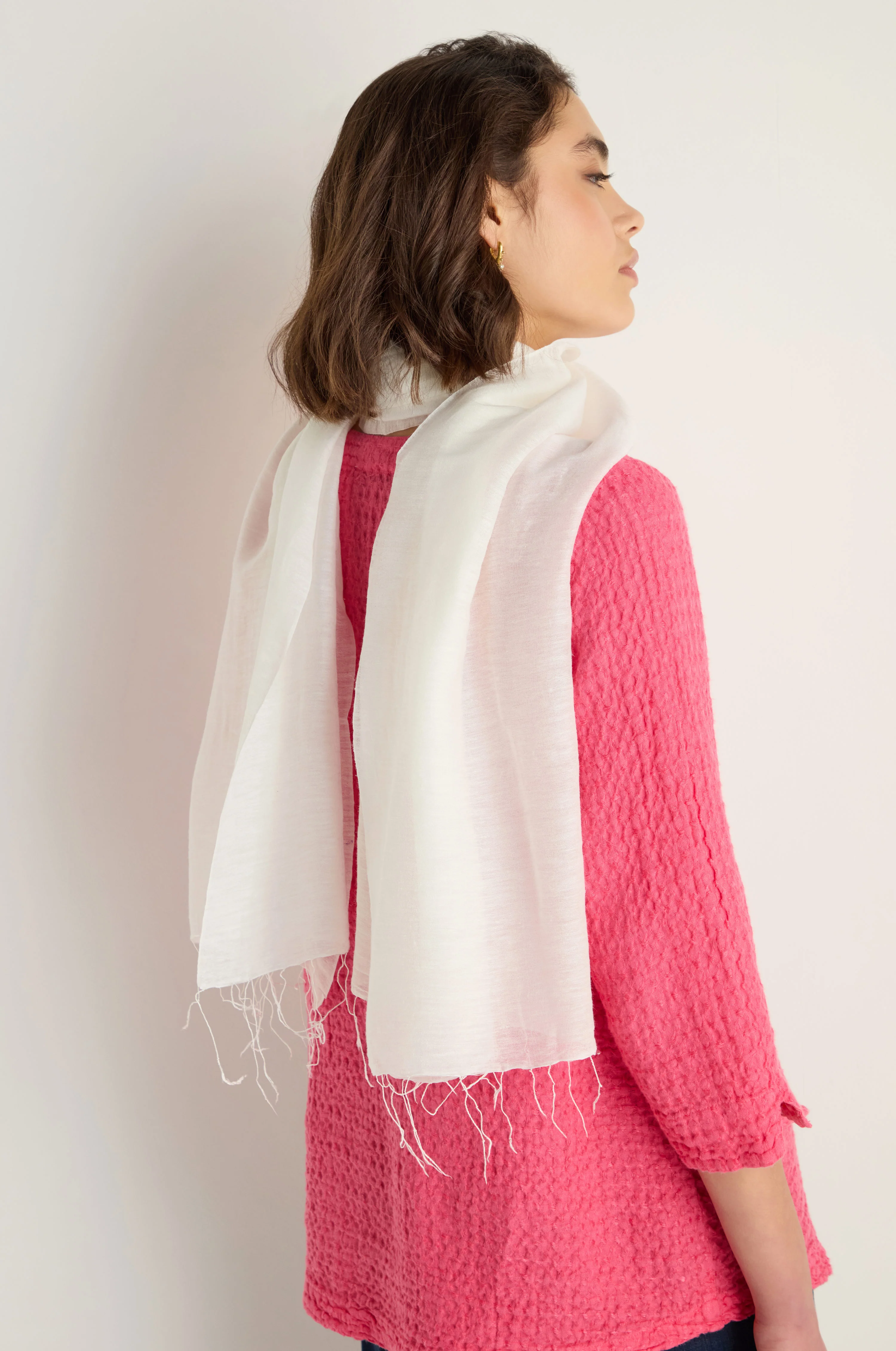 Soft Linen Fringe Scarf - Image 12