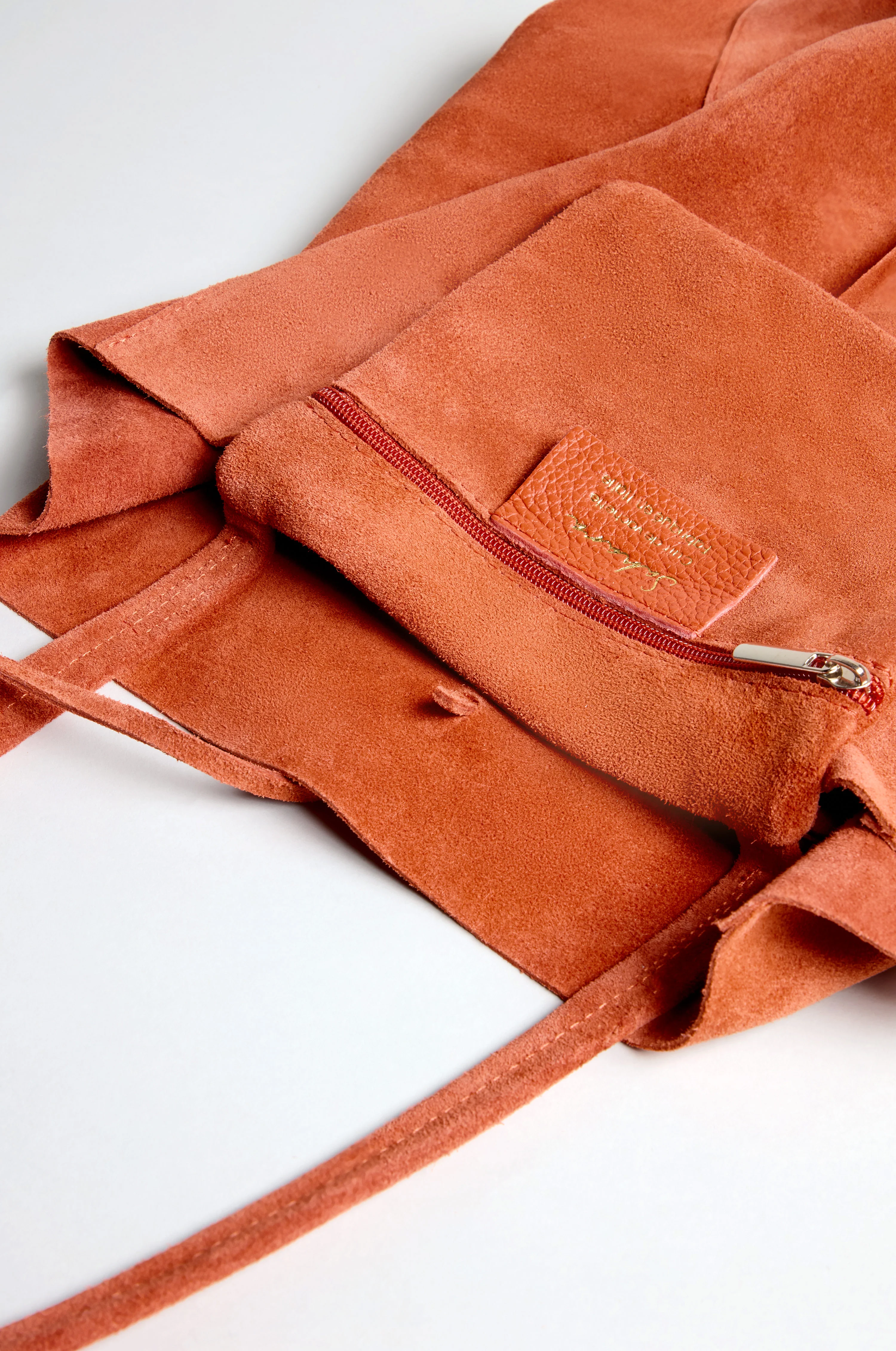 Soft Suede Tangerine Tote Bag - Image 4