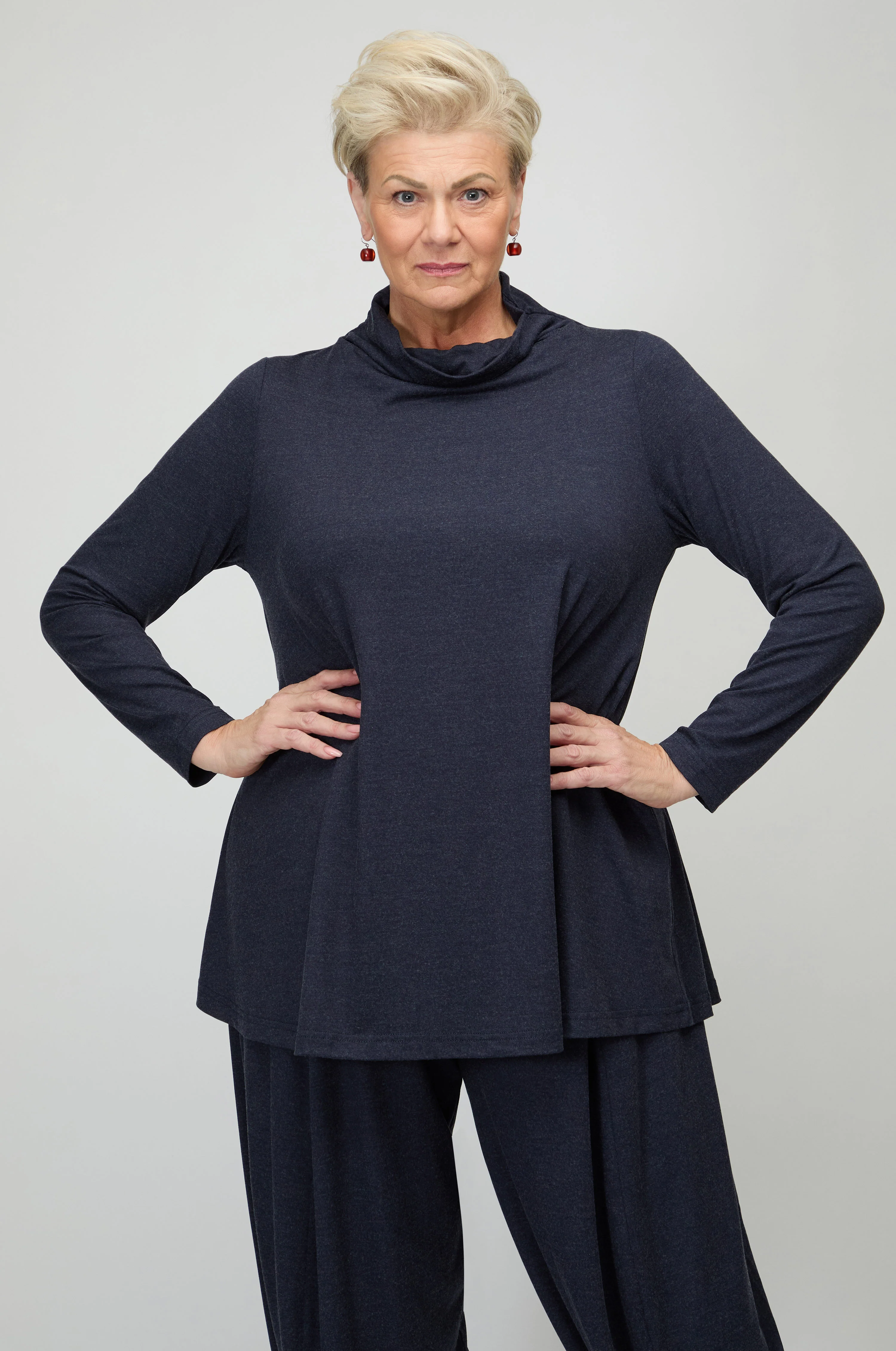 Soft Viscose Jersey Roll Neck Top - Image 3