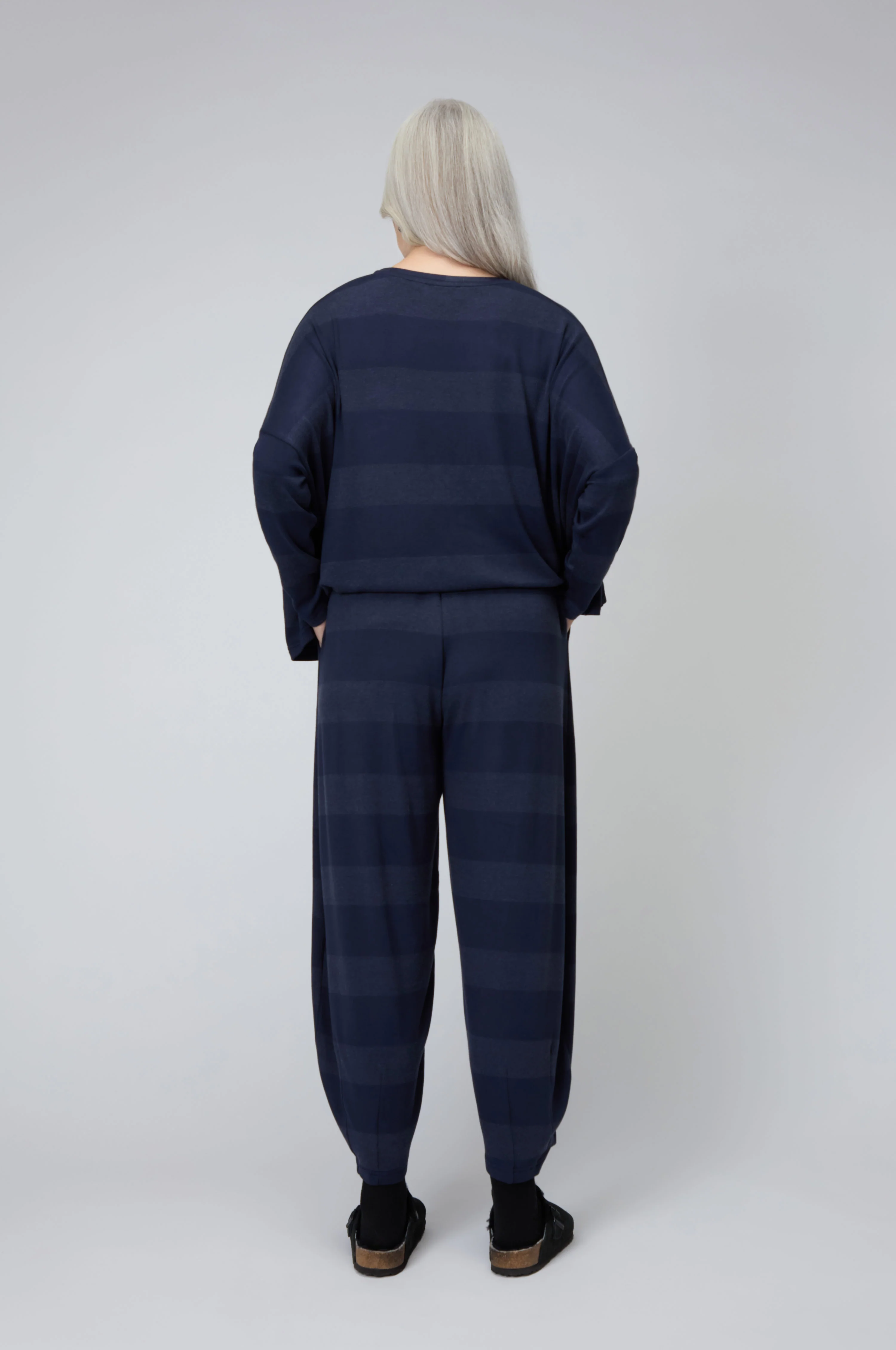 Soft Viscose Jersey Stripe Bubble Trousers - Image 5