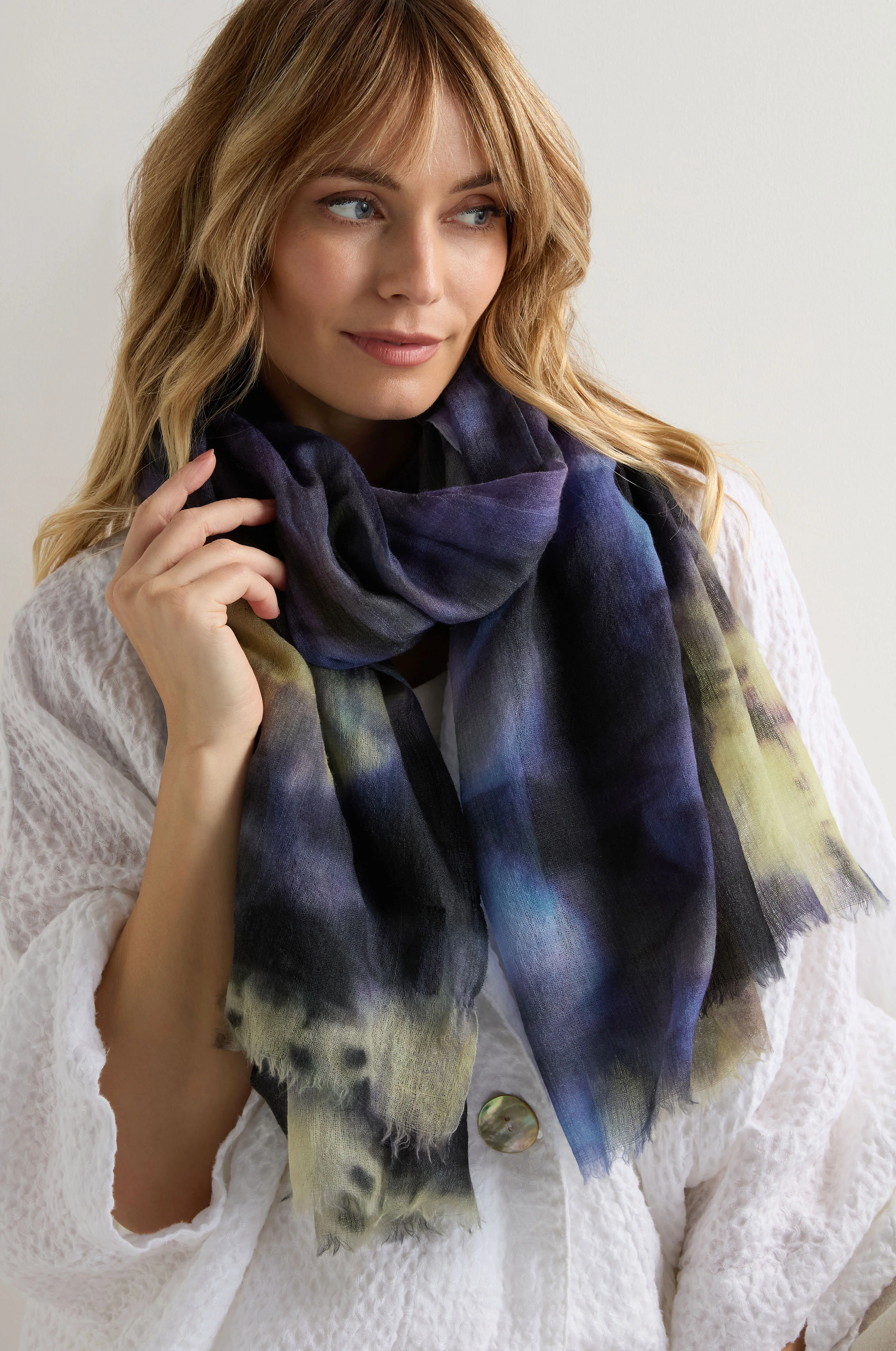 Spiral Tie Dye Wool Scarf - Image 3
