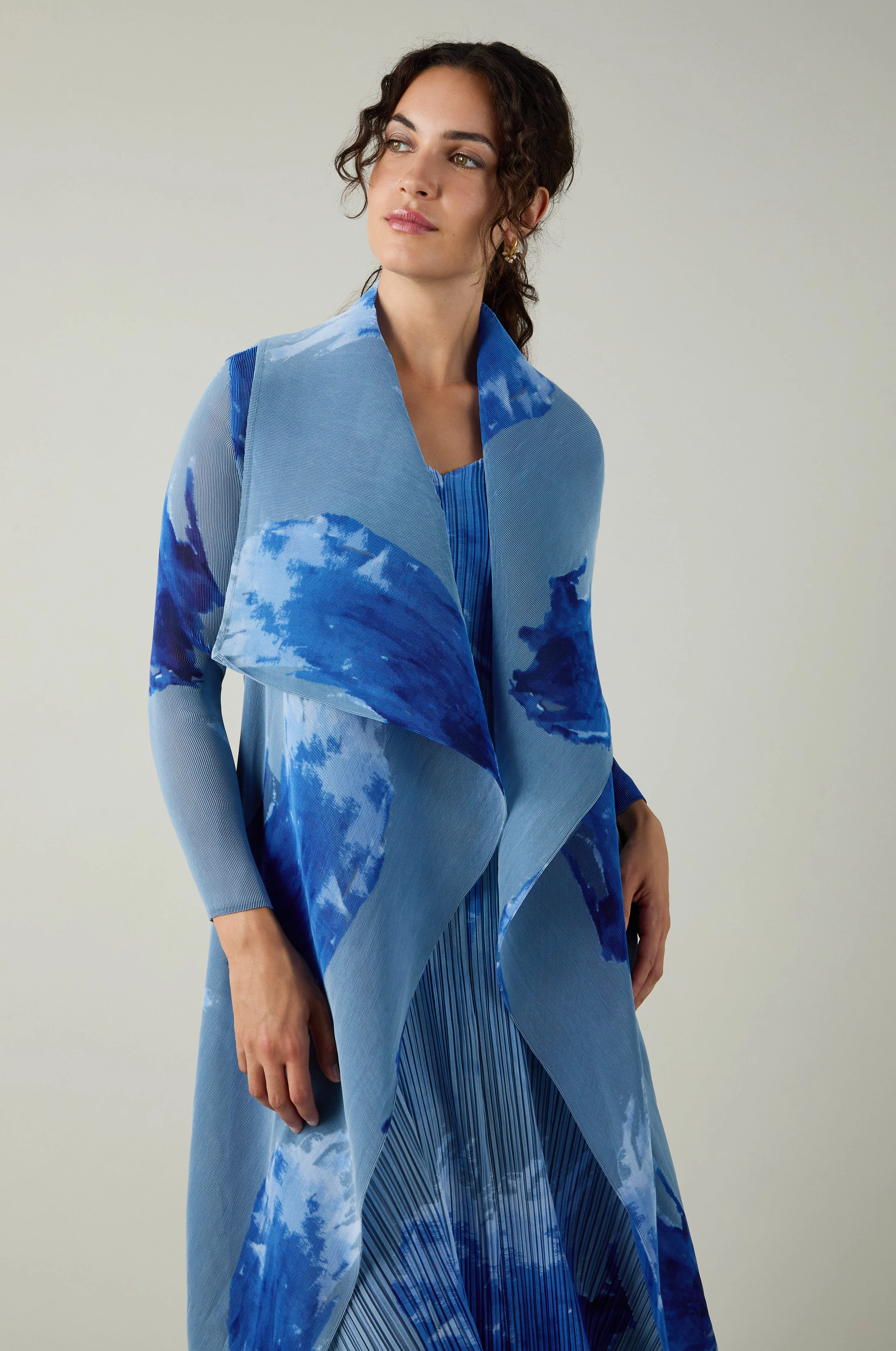 Splash Print Pleated Jacket - Image 4