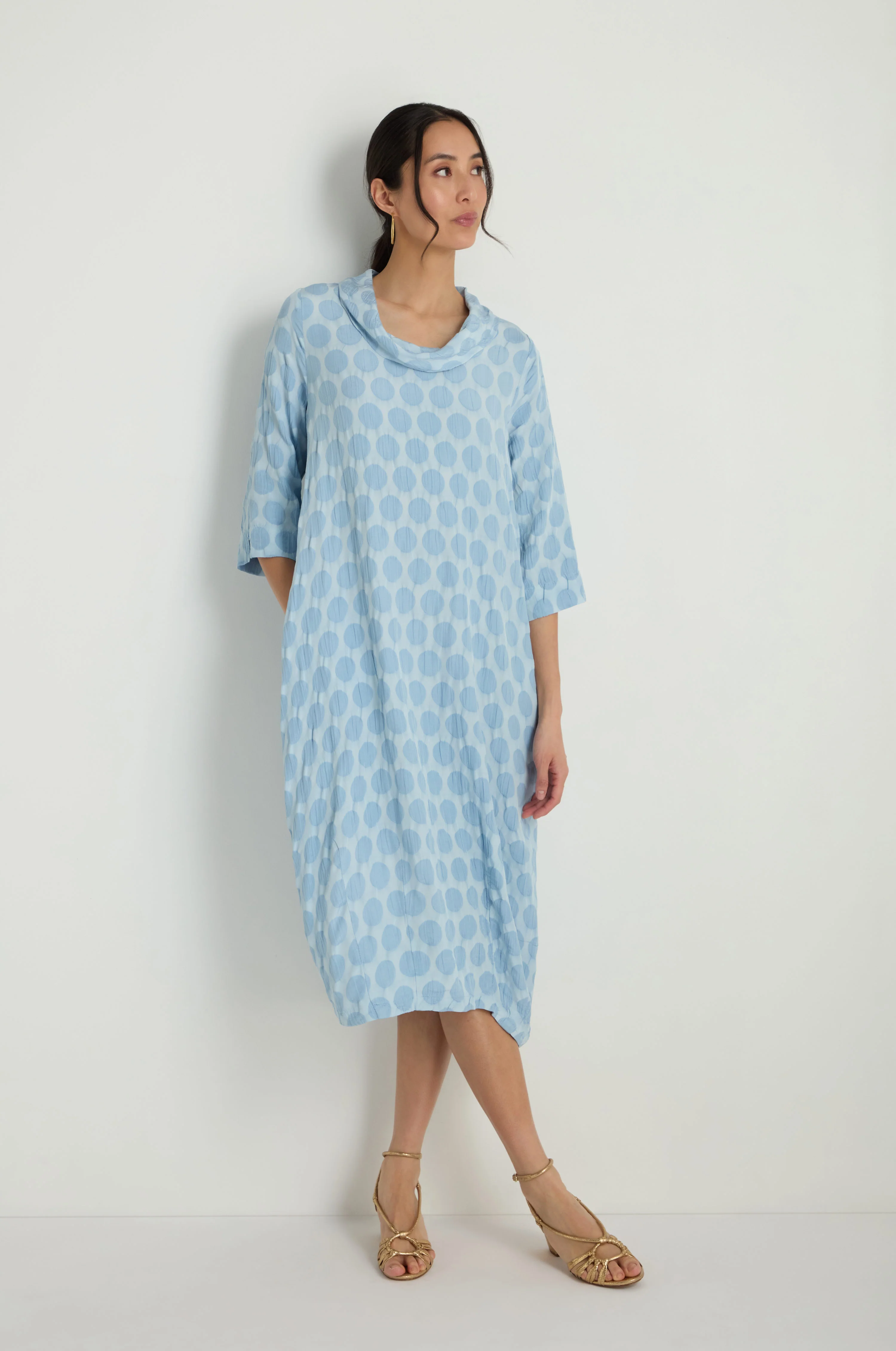 Spot Textured Jacquard Bubble Dress - Image 3
