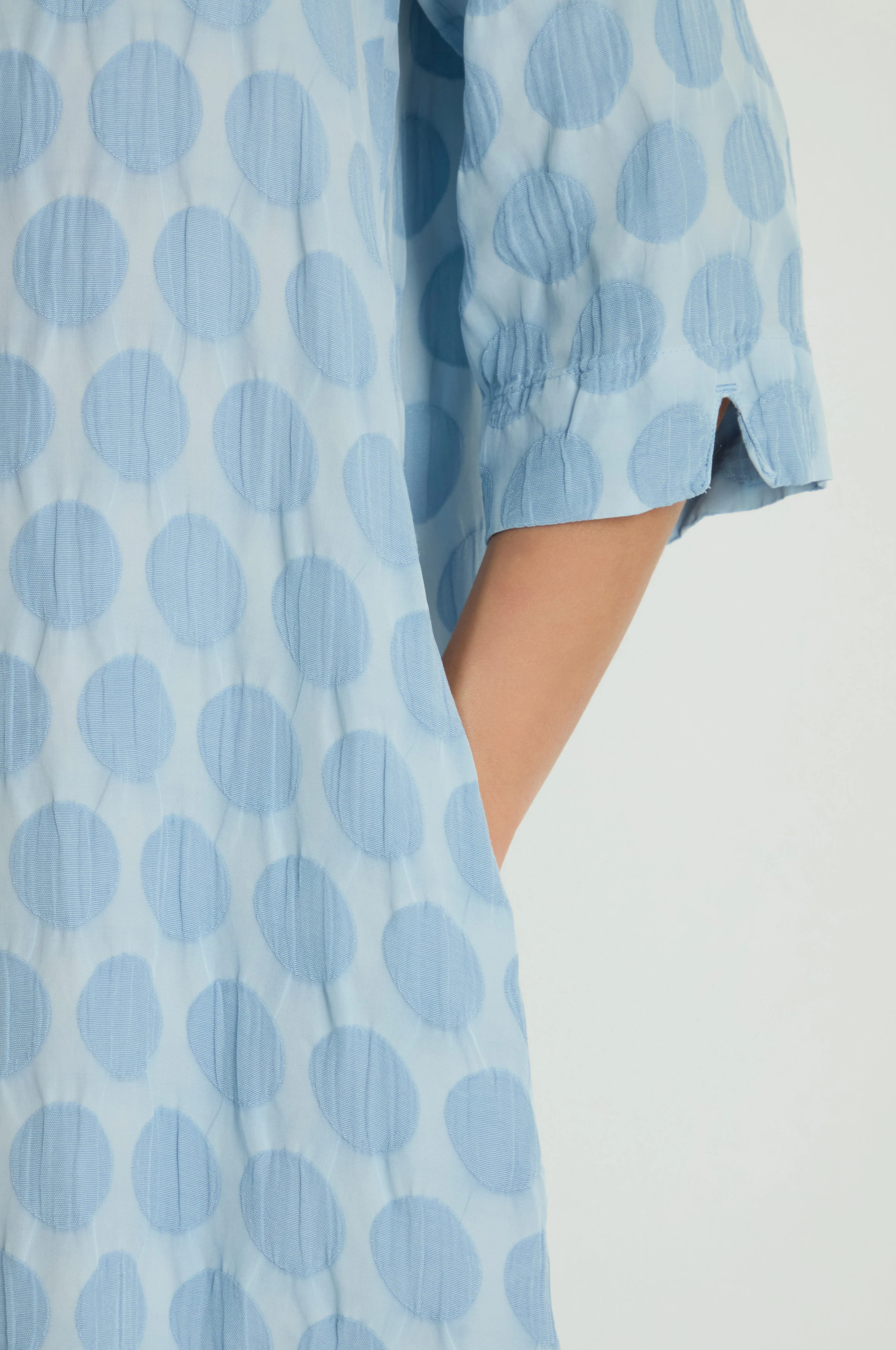 Spot Textured Jacquard Bubble Dress - Image 5