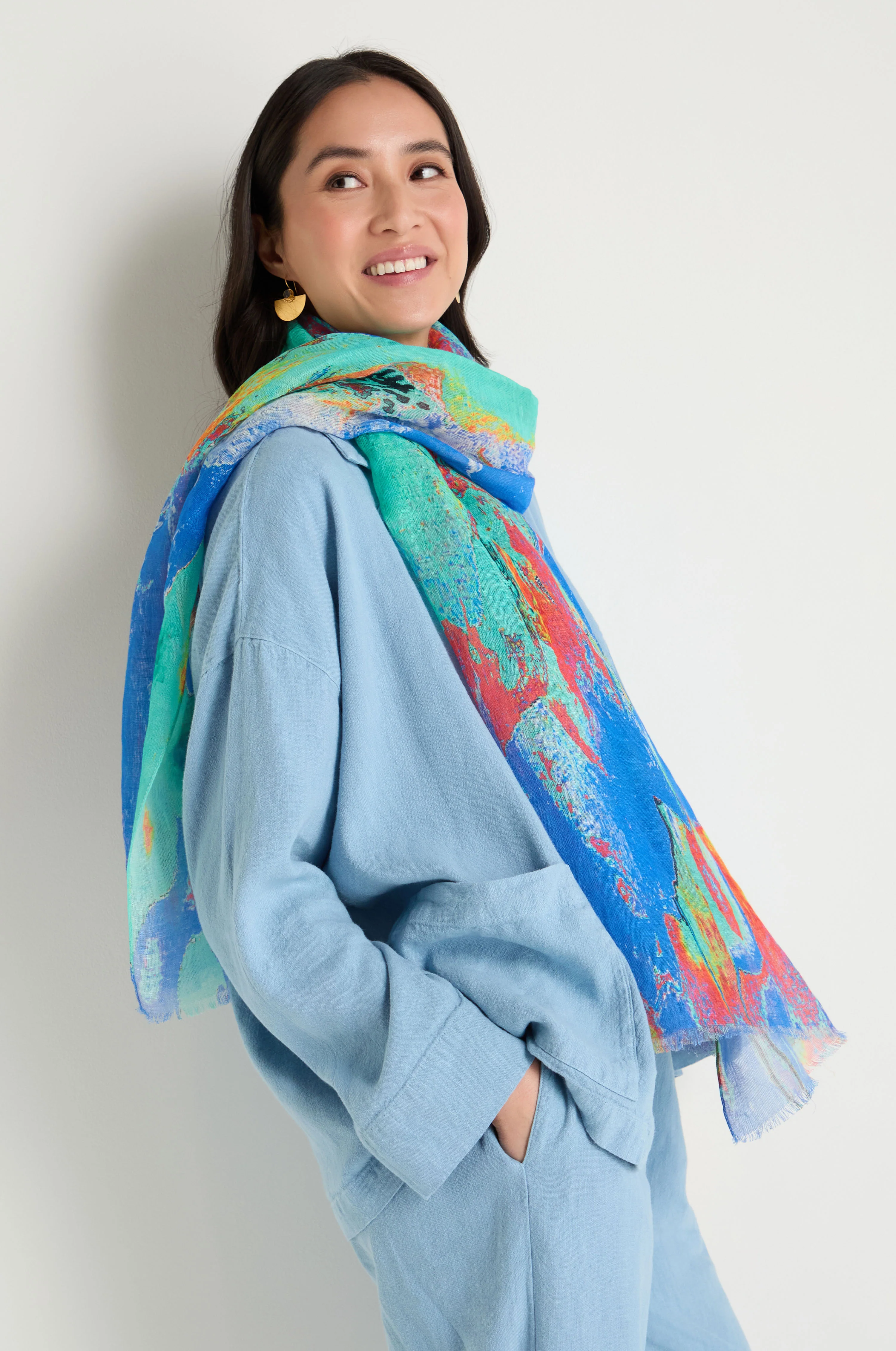 Terra Mare Cotton Linen Scarf - Image 4