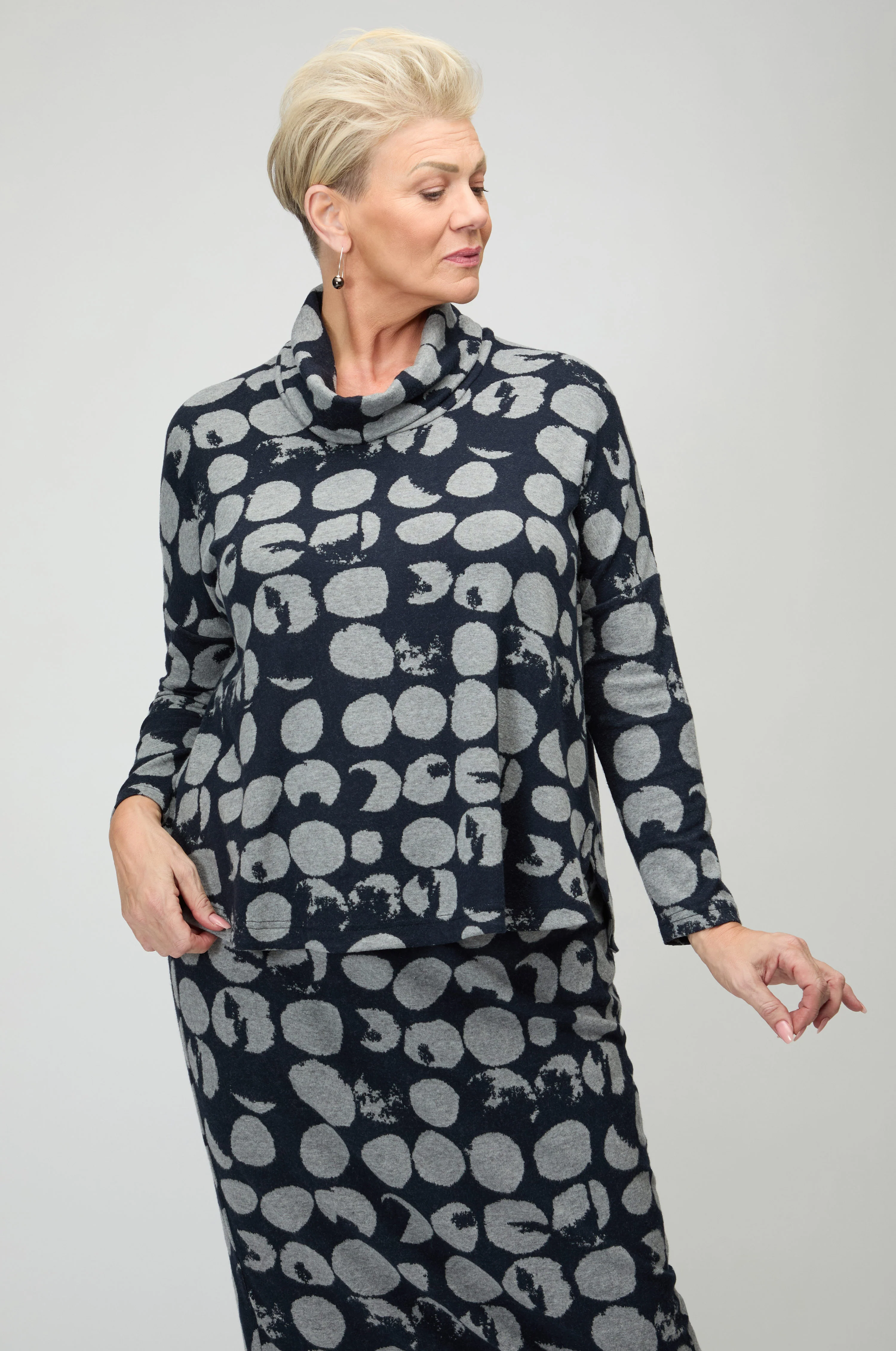 Brushed Jersey Spotted Boxy Top - Image 3