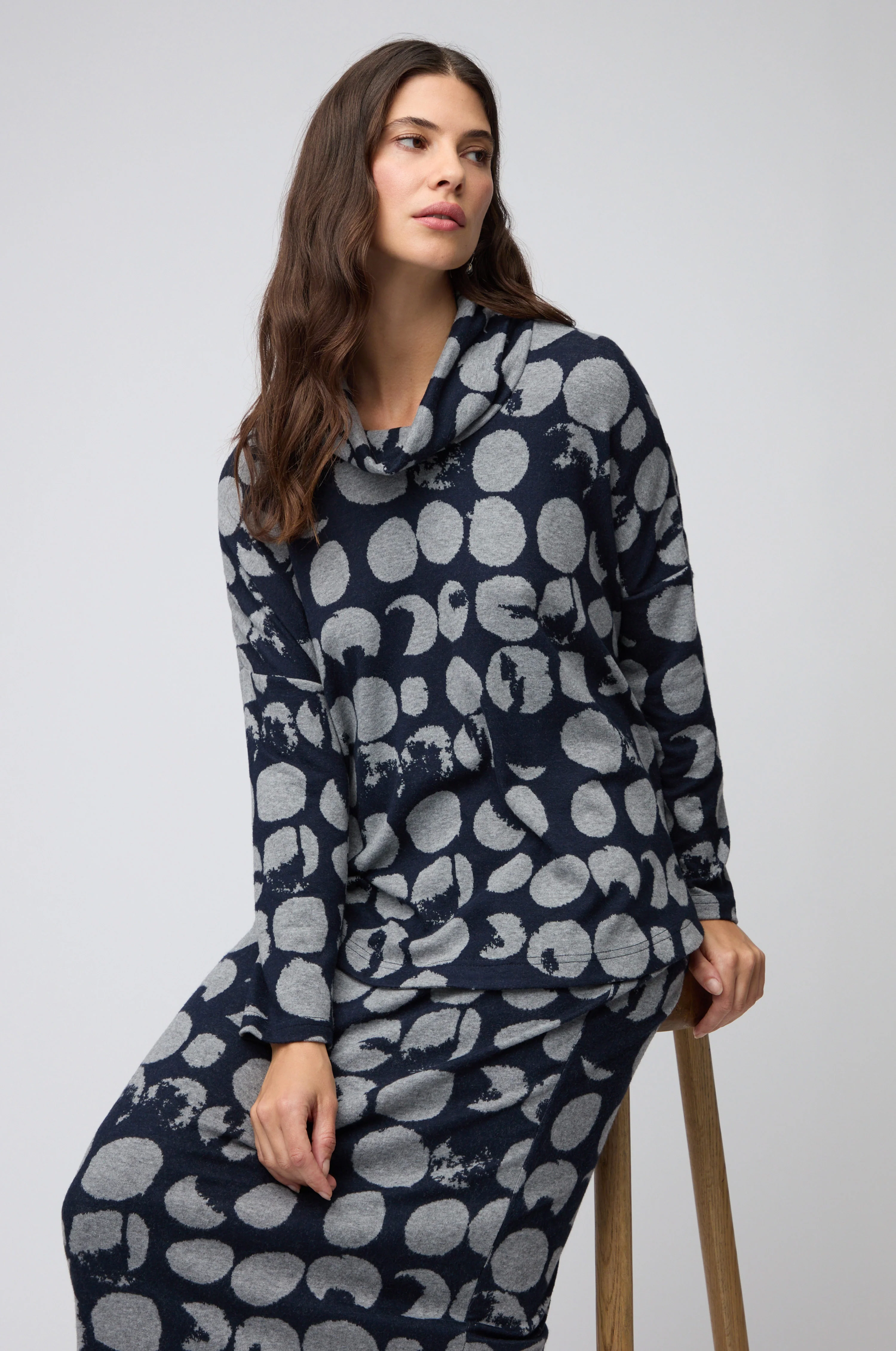 Brushed Jersey Spotted Boxy Top - Image 4