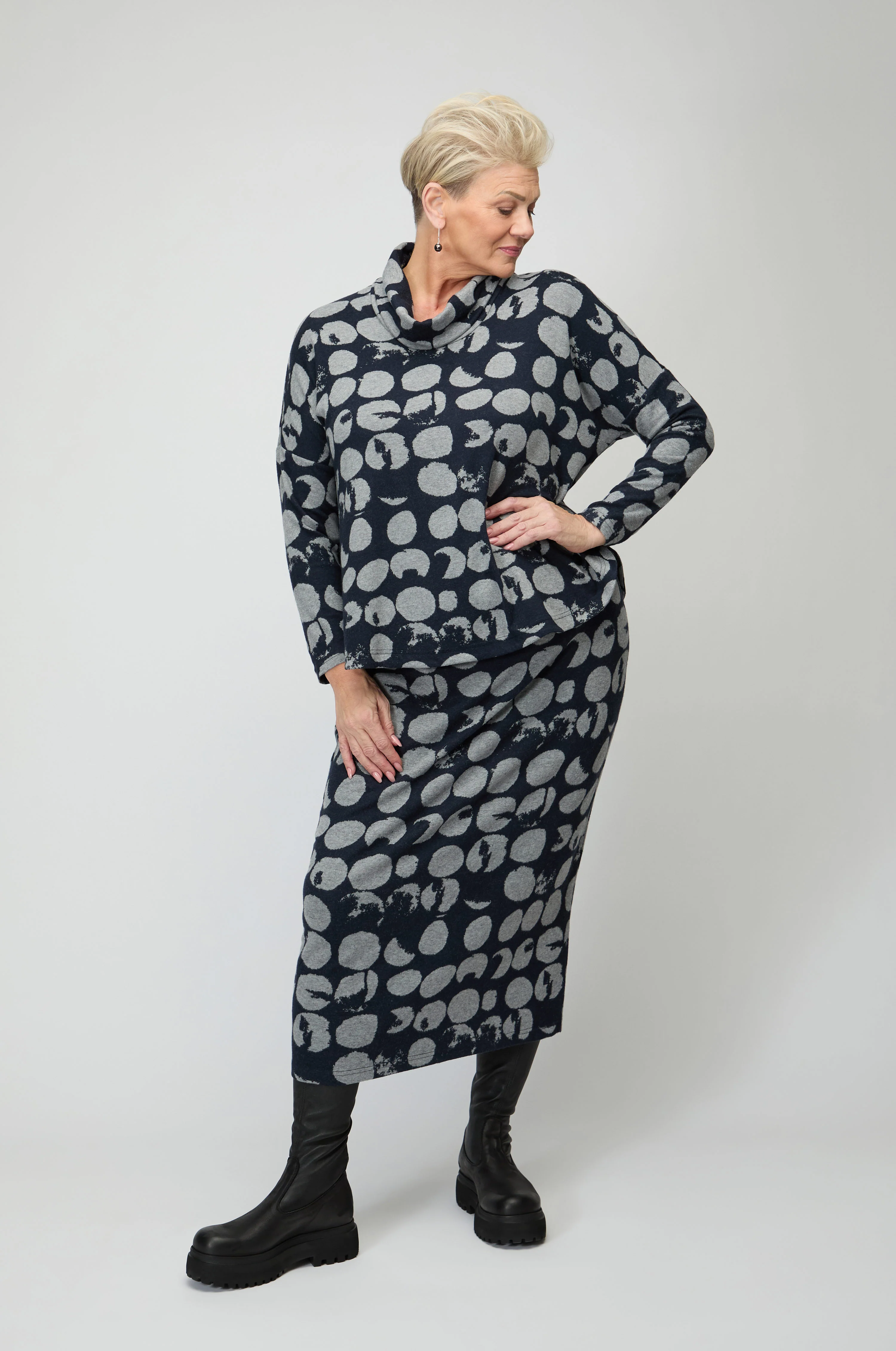 Brushed Jersey Spotted Boxy Top - Image 5