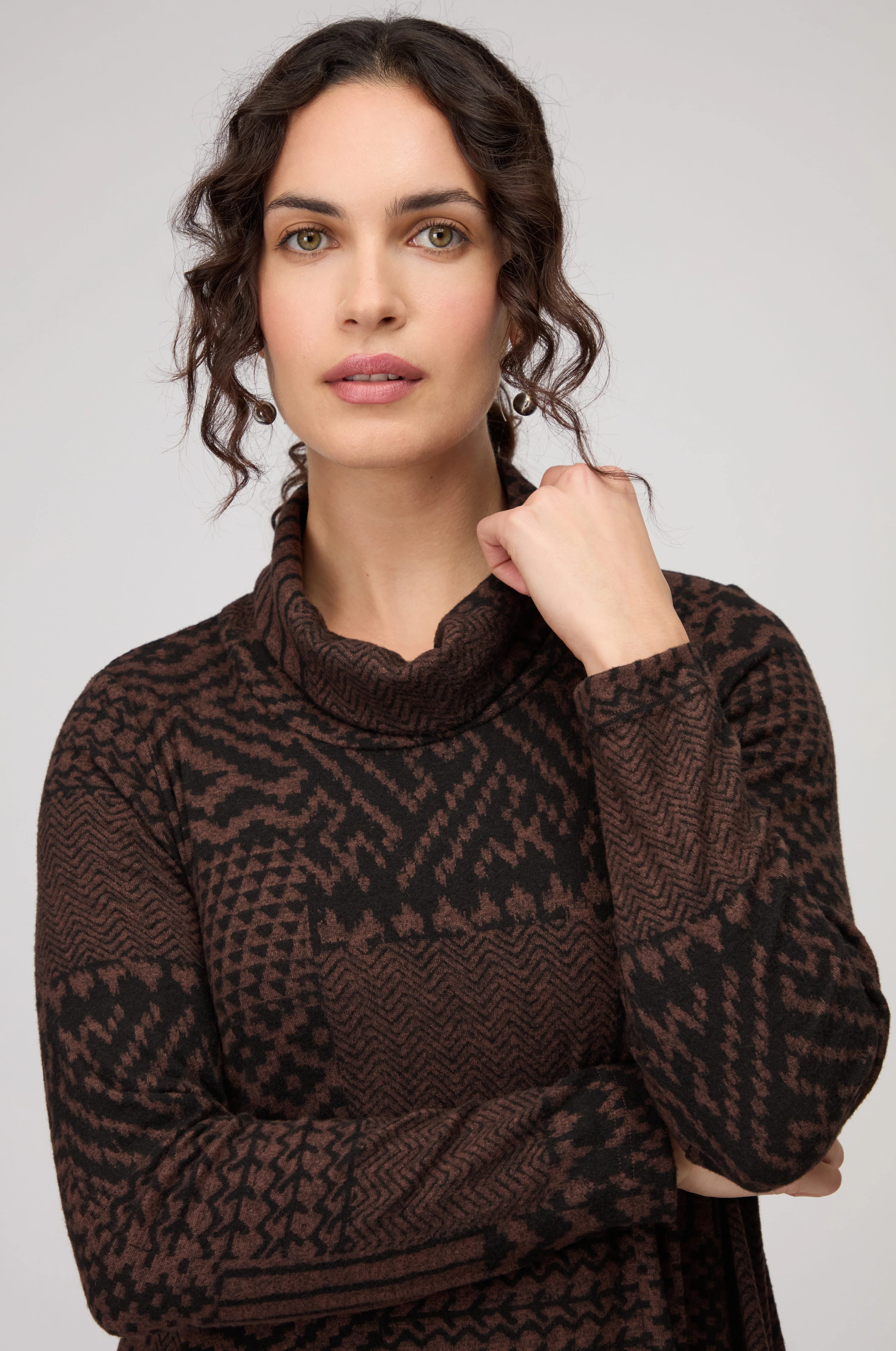 Textured Ikat Patchwork Jersey Dress - Image 2