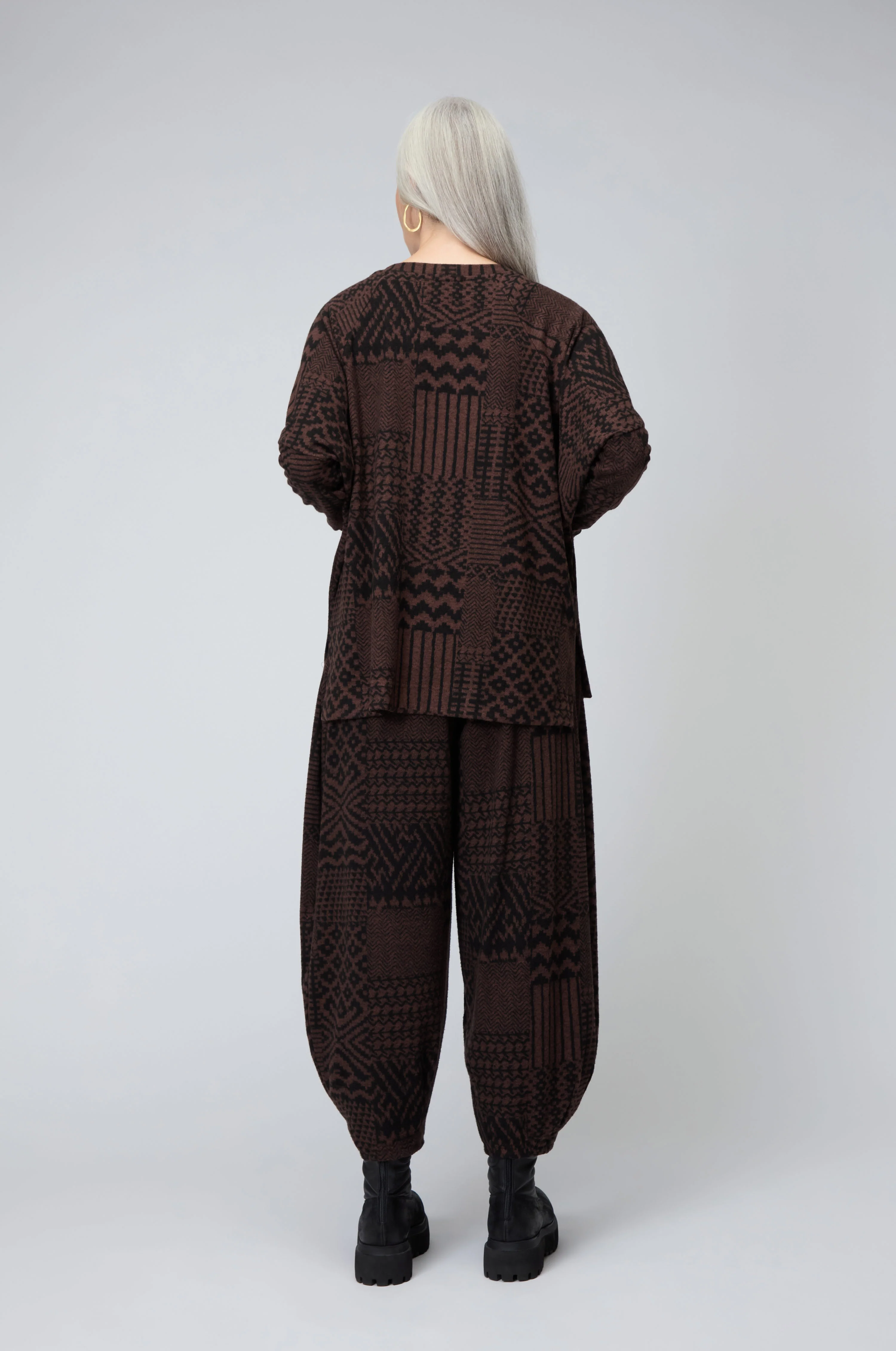 Textured Ikat Patchwork Jersey Top - Image 4