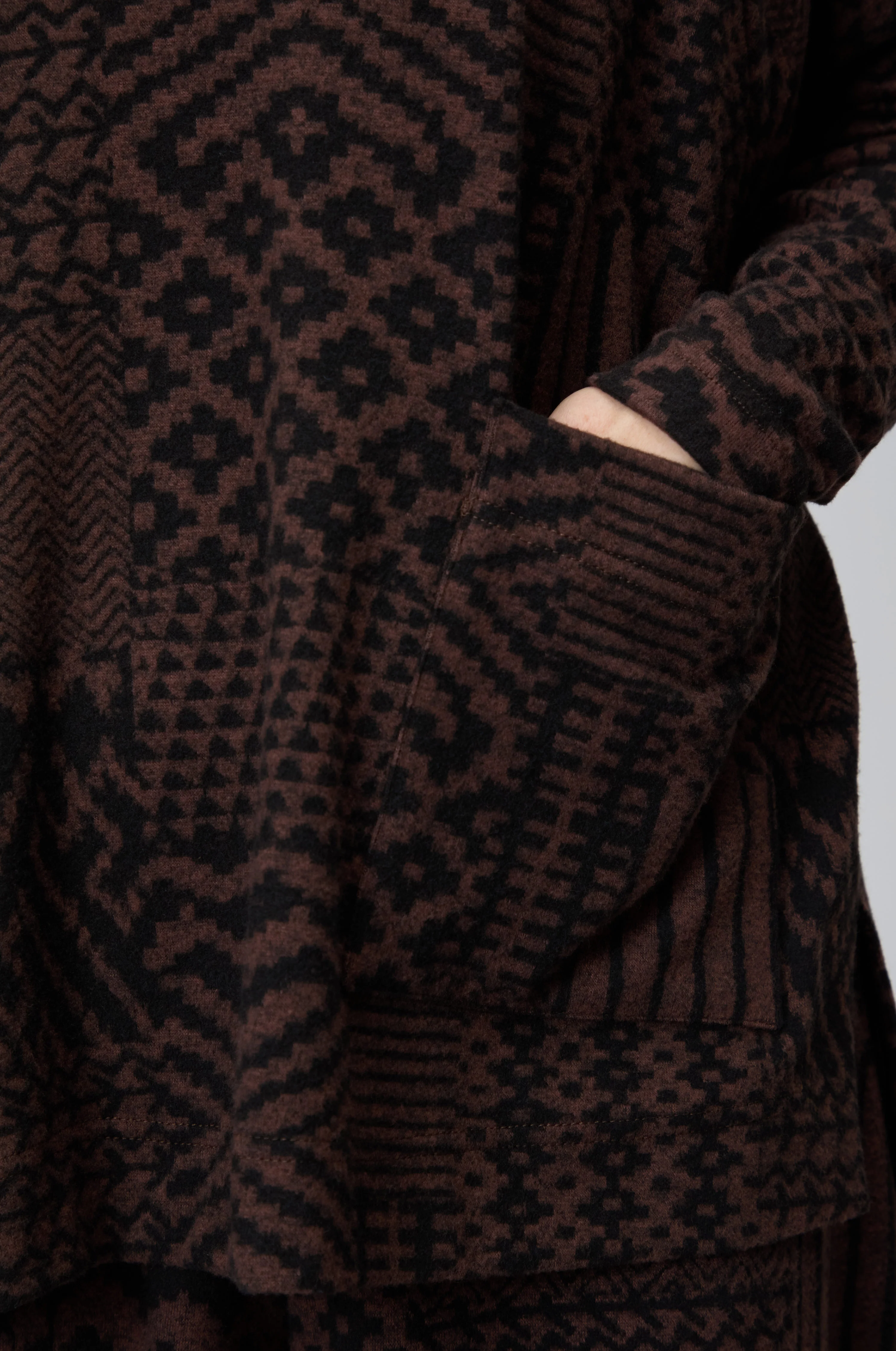 Textured Ikat Patchwork Jersey Top - Image 5