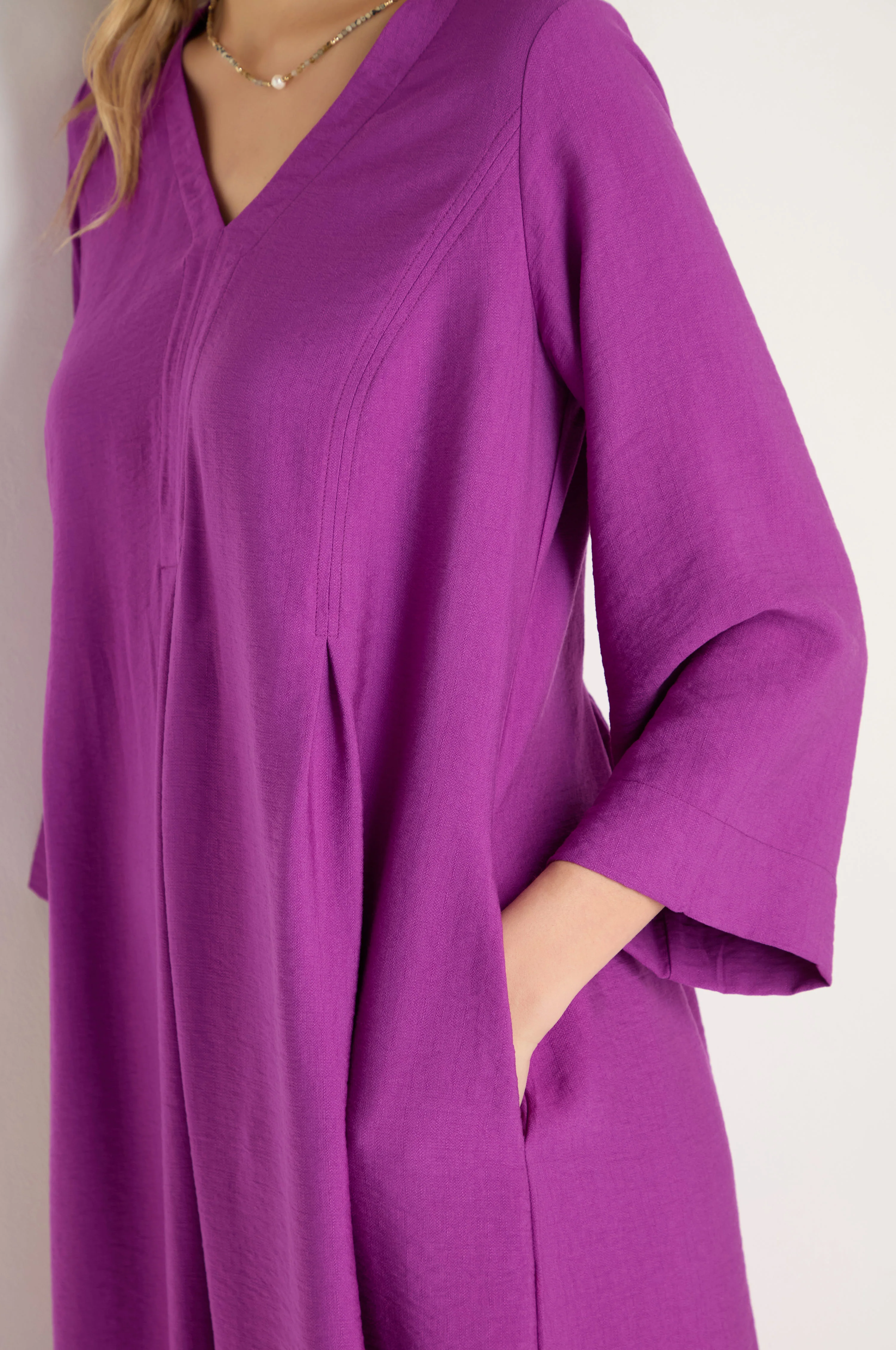 Textured Viscose Bubble Dress - Image 6