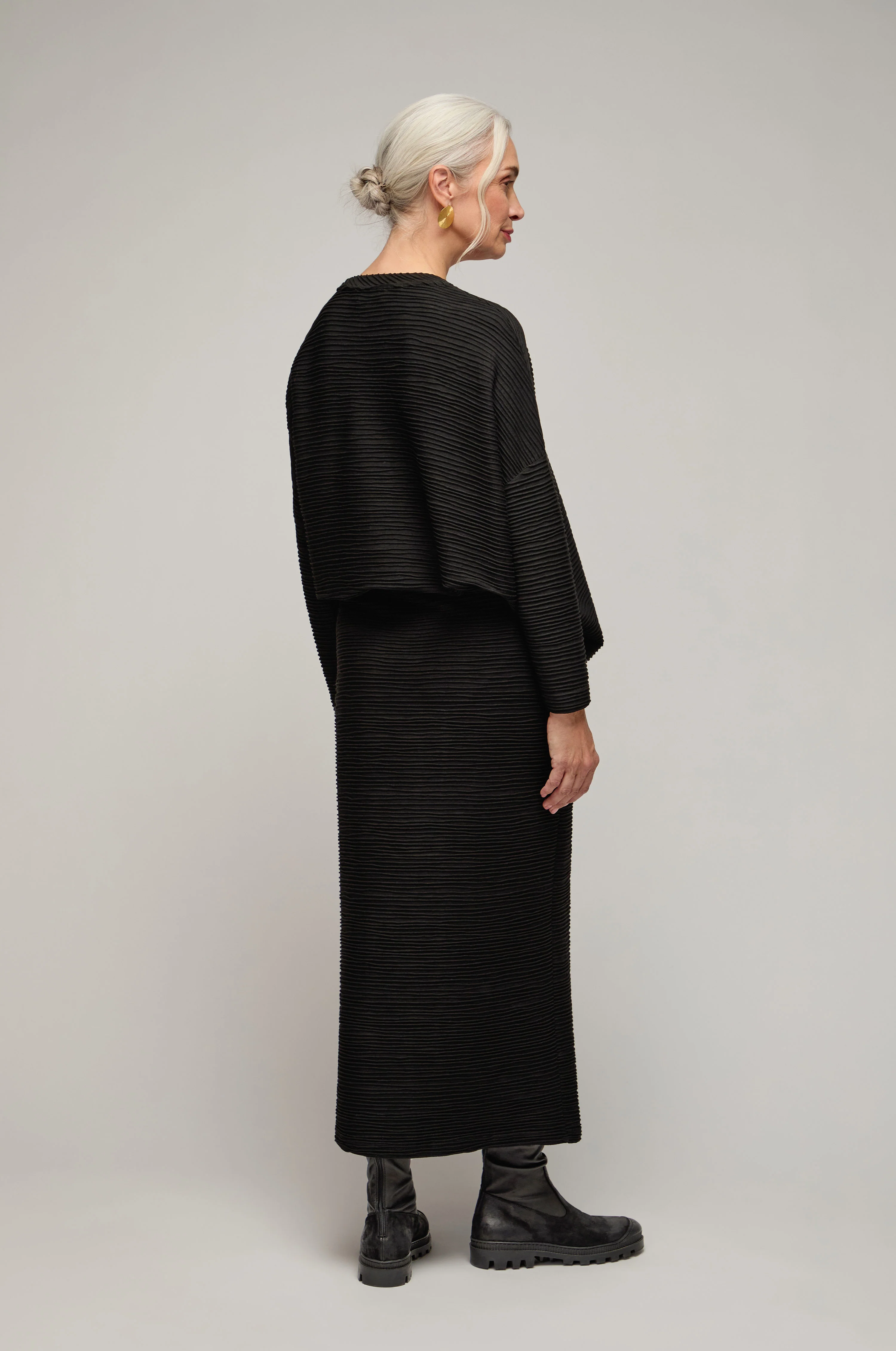 Textured Wave Jersey Tube Skirt - Image 4