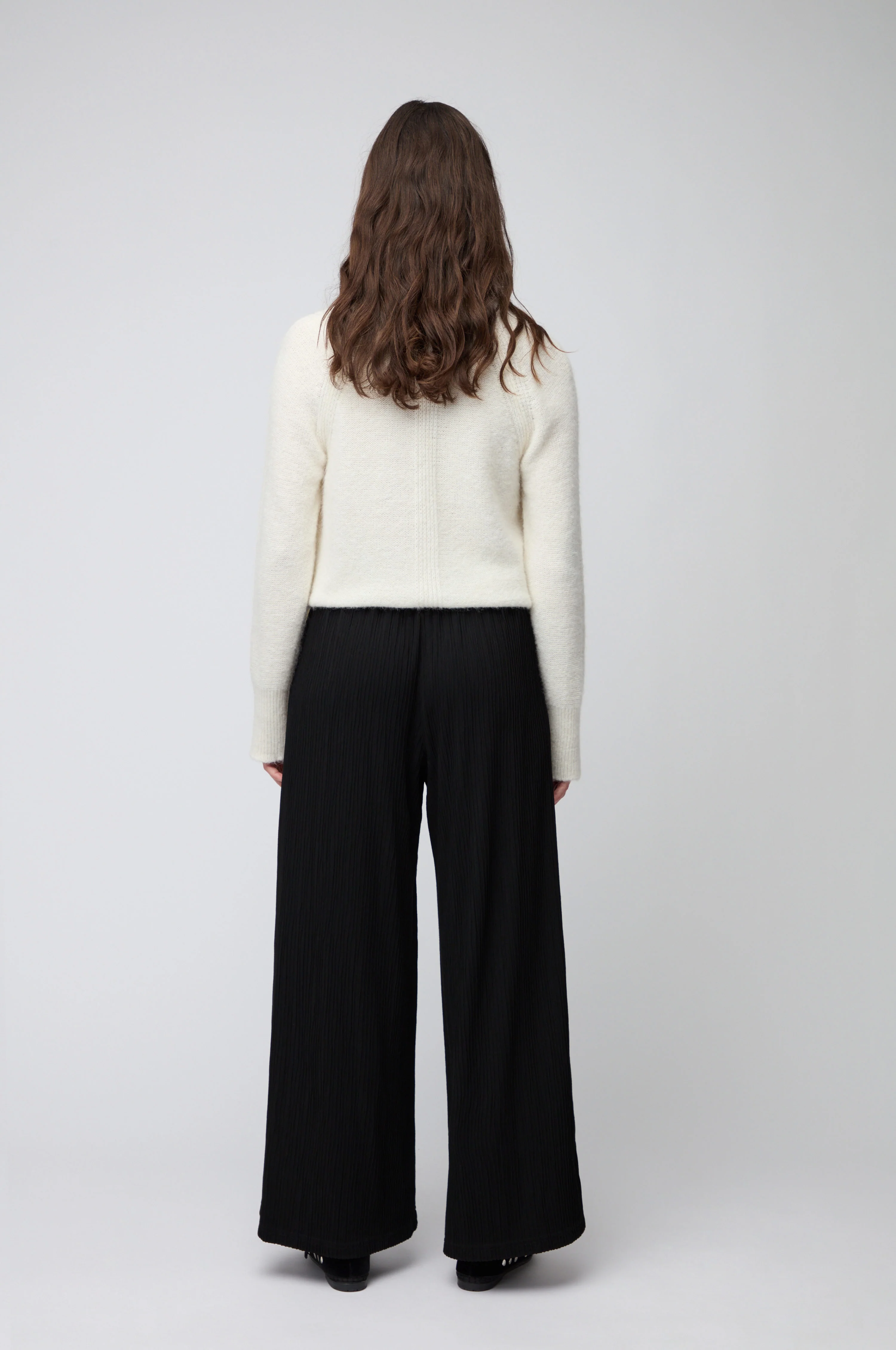 Textured Wave Jersey Wide Trousers - Image 6