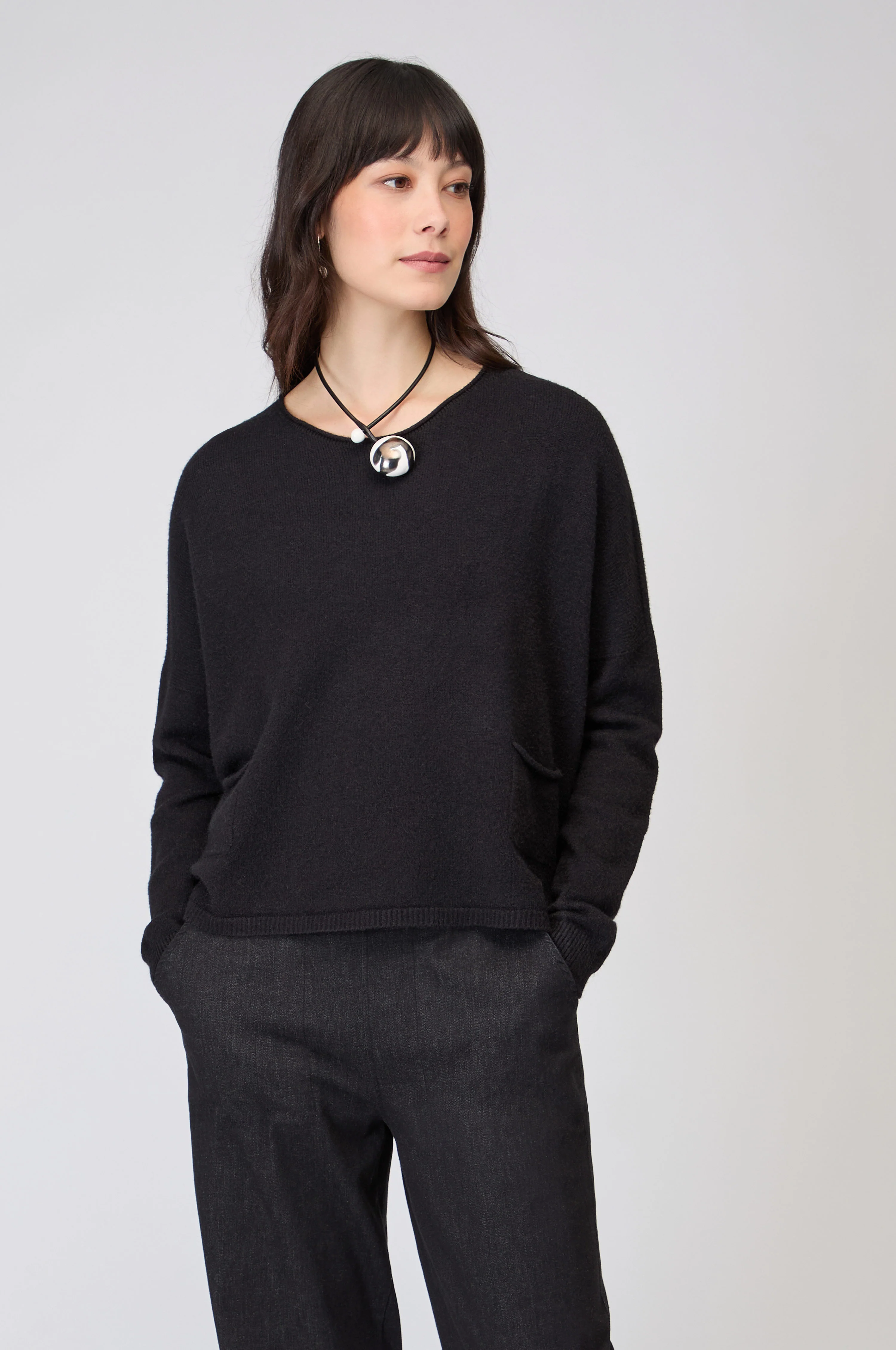 Two Pocket Black Knit - Image 2