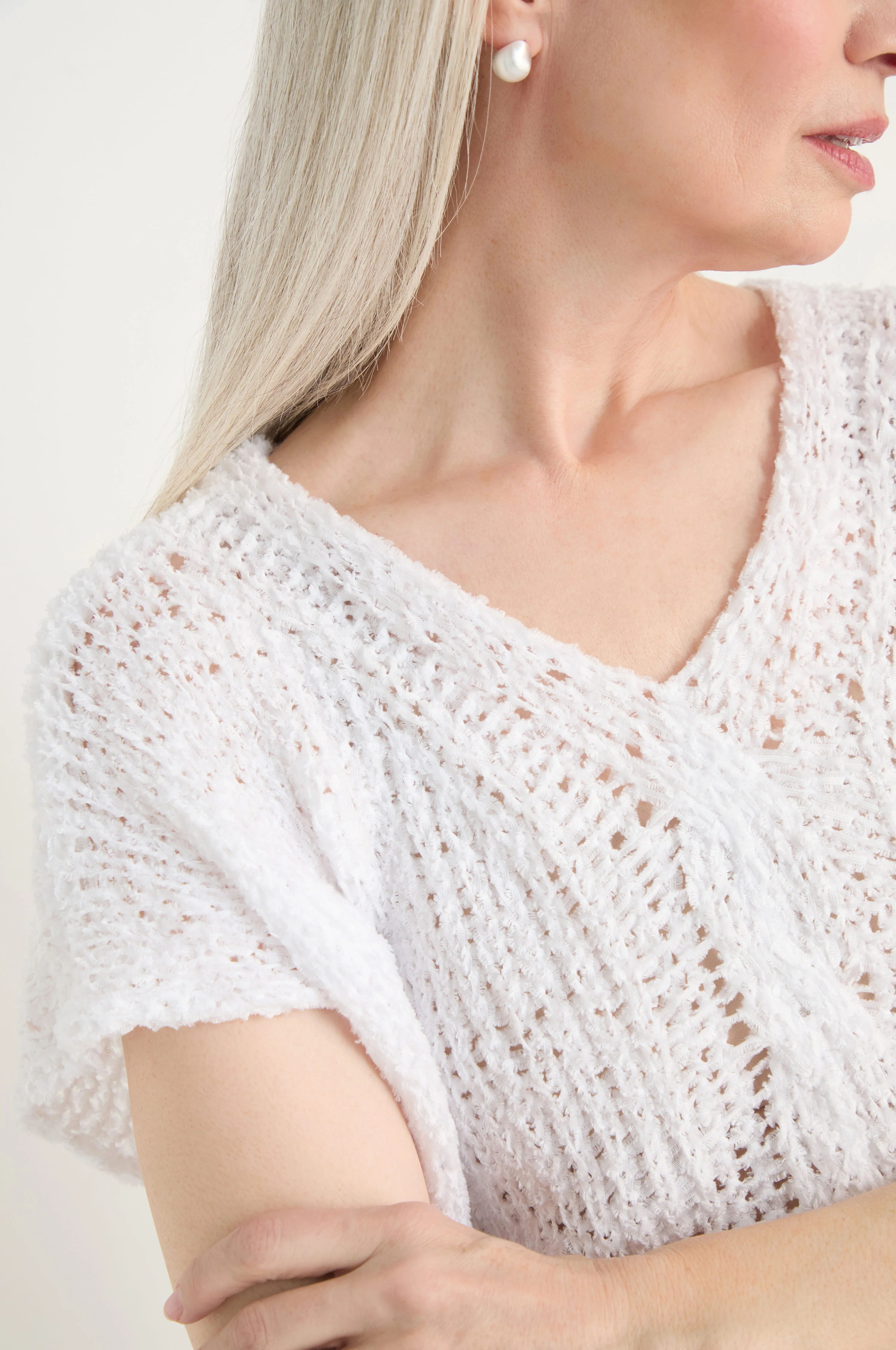V-Neck Cotton Blend Knit - Image 8