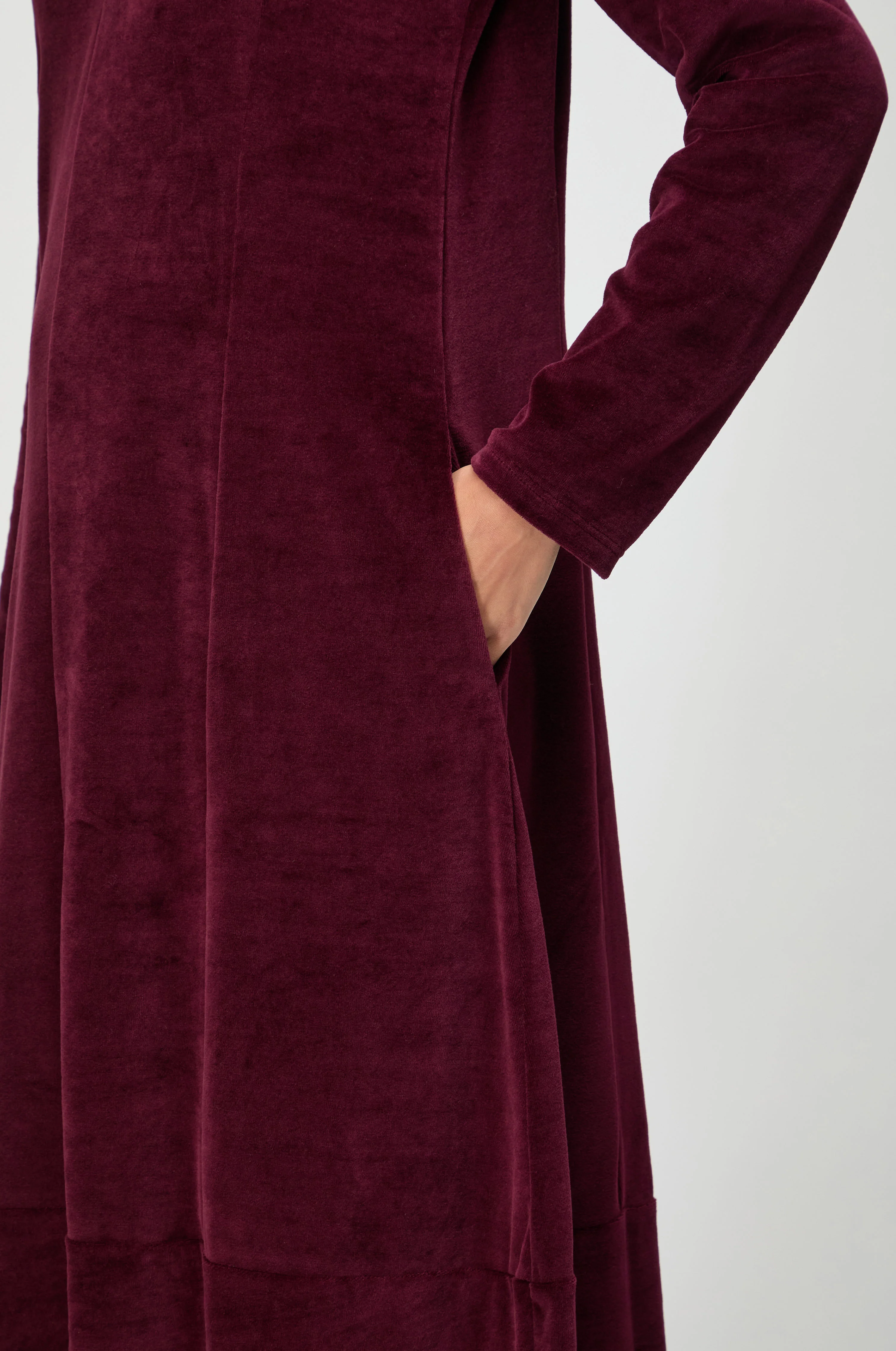 V Neck Velvet Jersey Bubble Dress - Image 7
