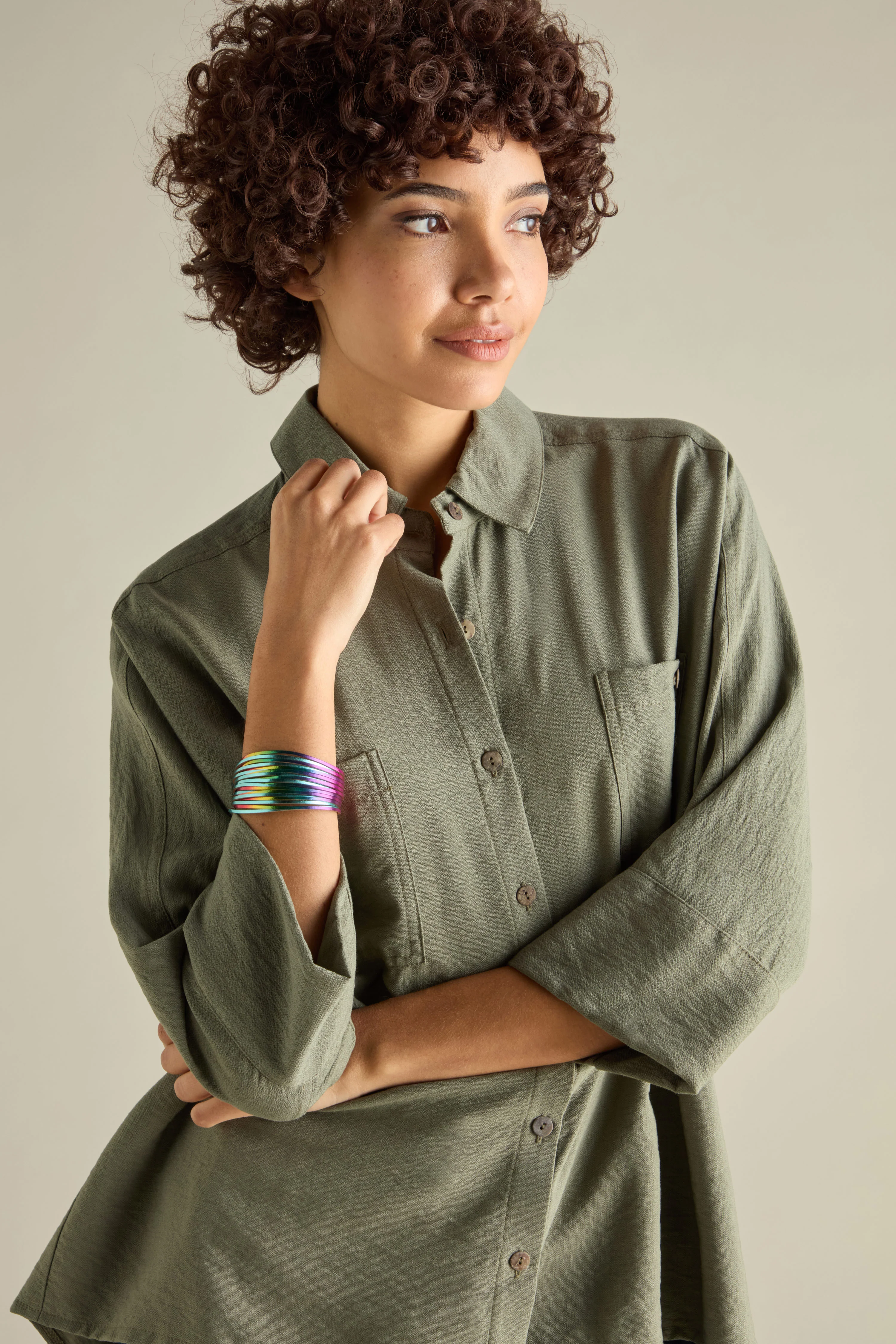 Rainbow Gold Vegan Leather Metallic Bracelet - Image 11