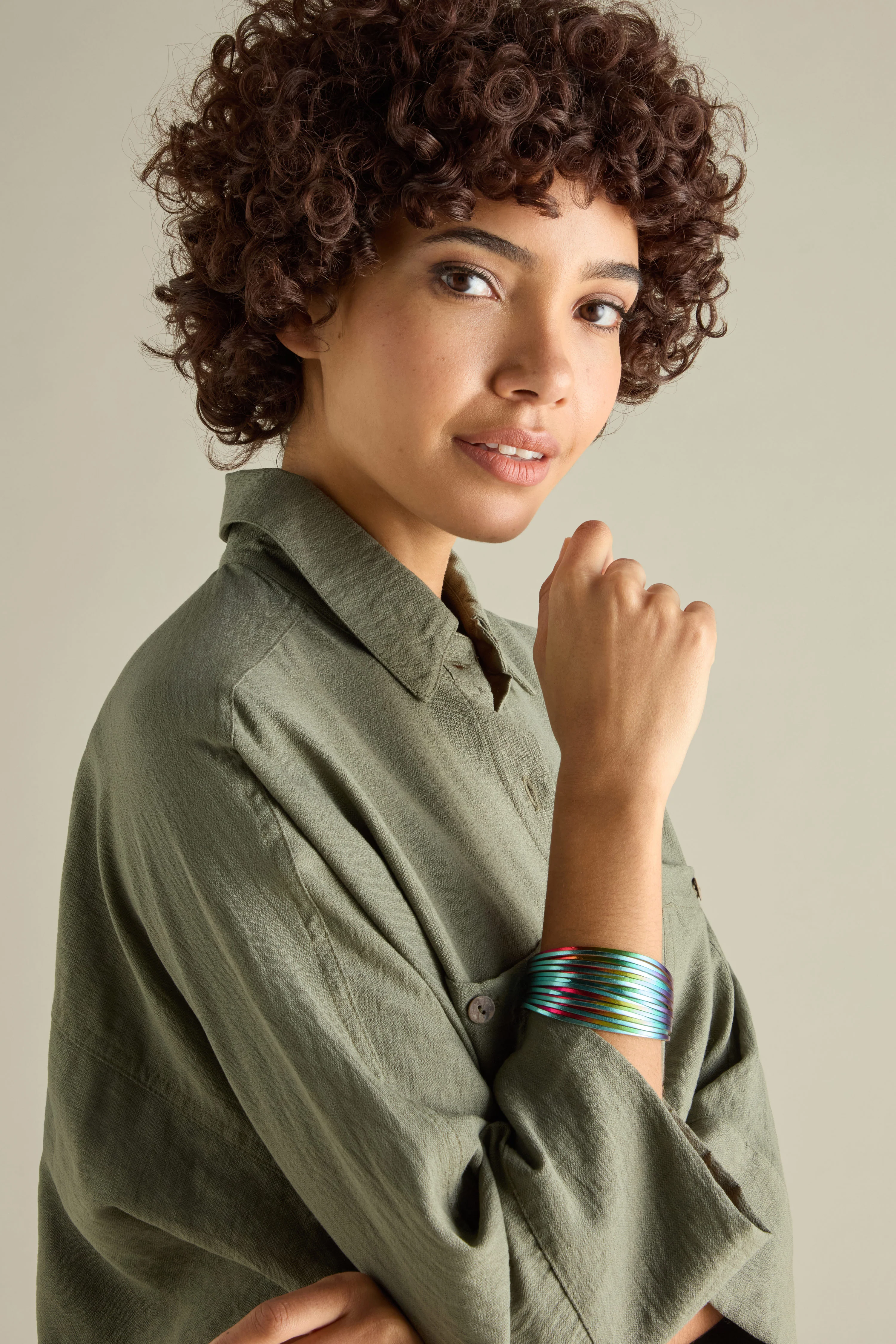 Rainbow Gold Vegan Leather Metallic Bracelet - Image 18