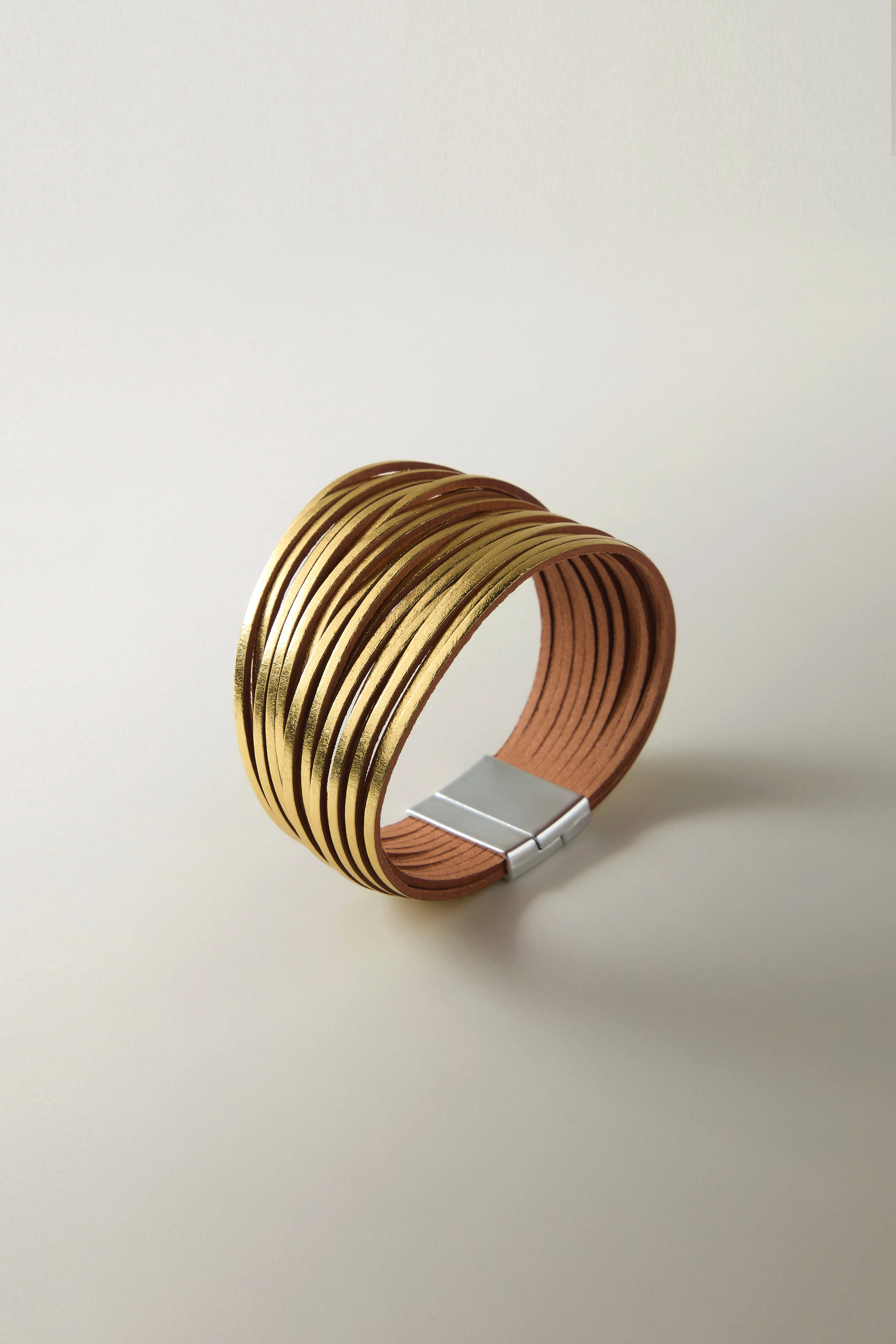 Rainbow Gold Vegan Leather Metallic Bracelet - Image 20