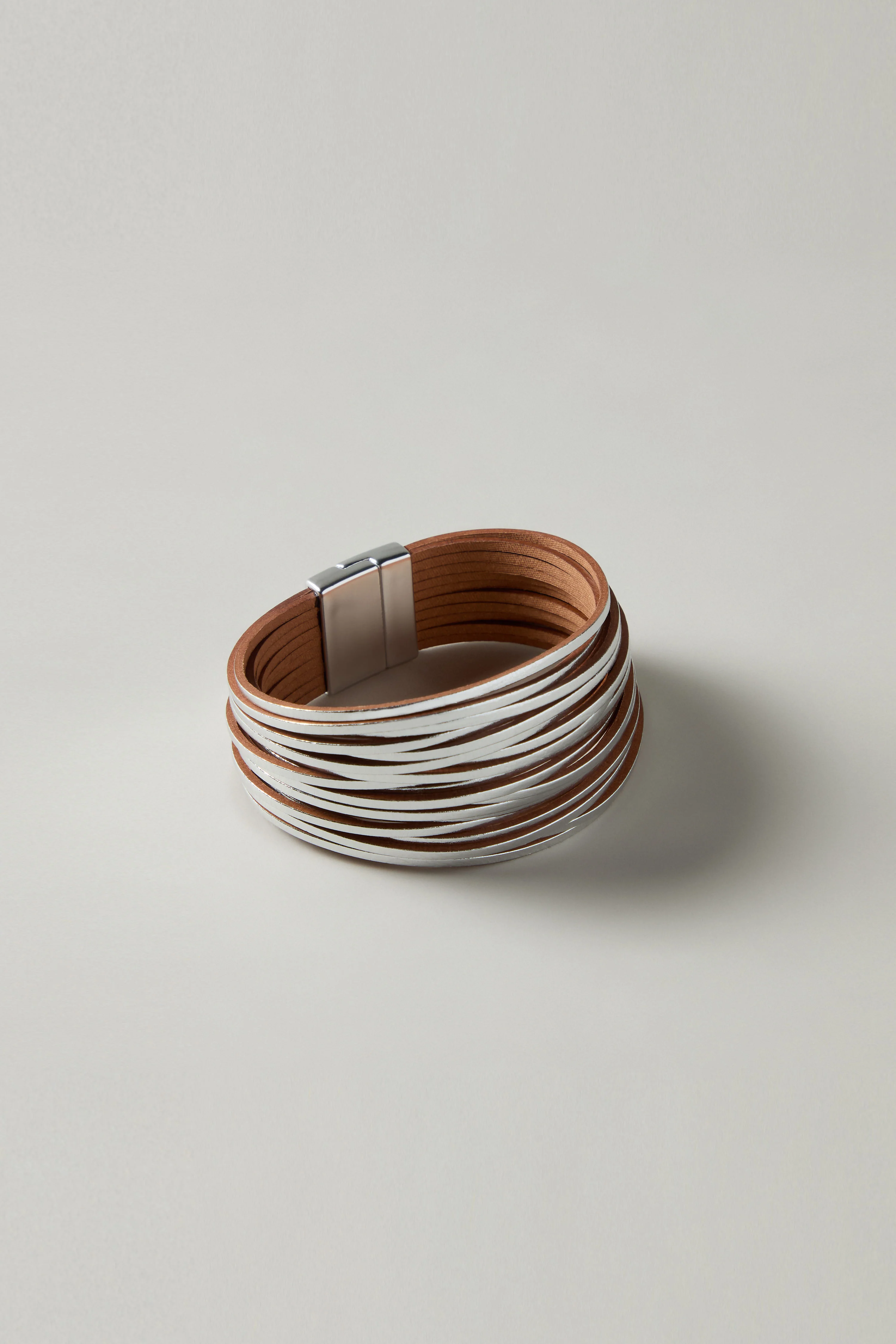 Rainbow Gold Vegan Leather Metallic Bracelet - Image 6