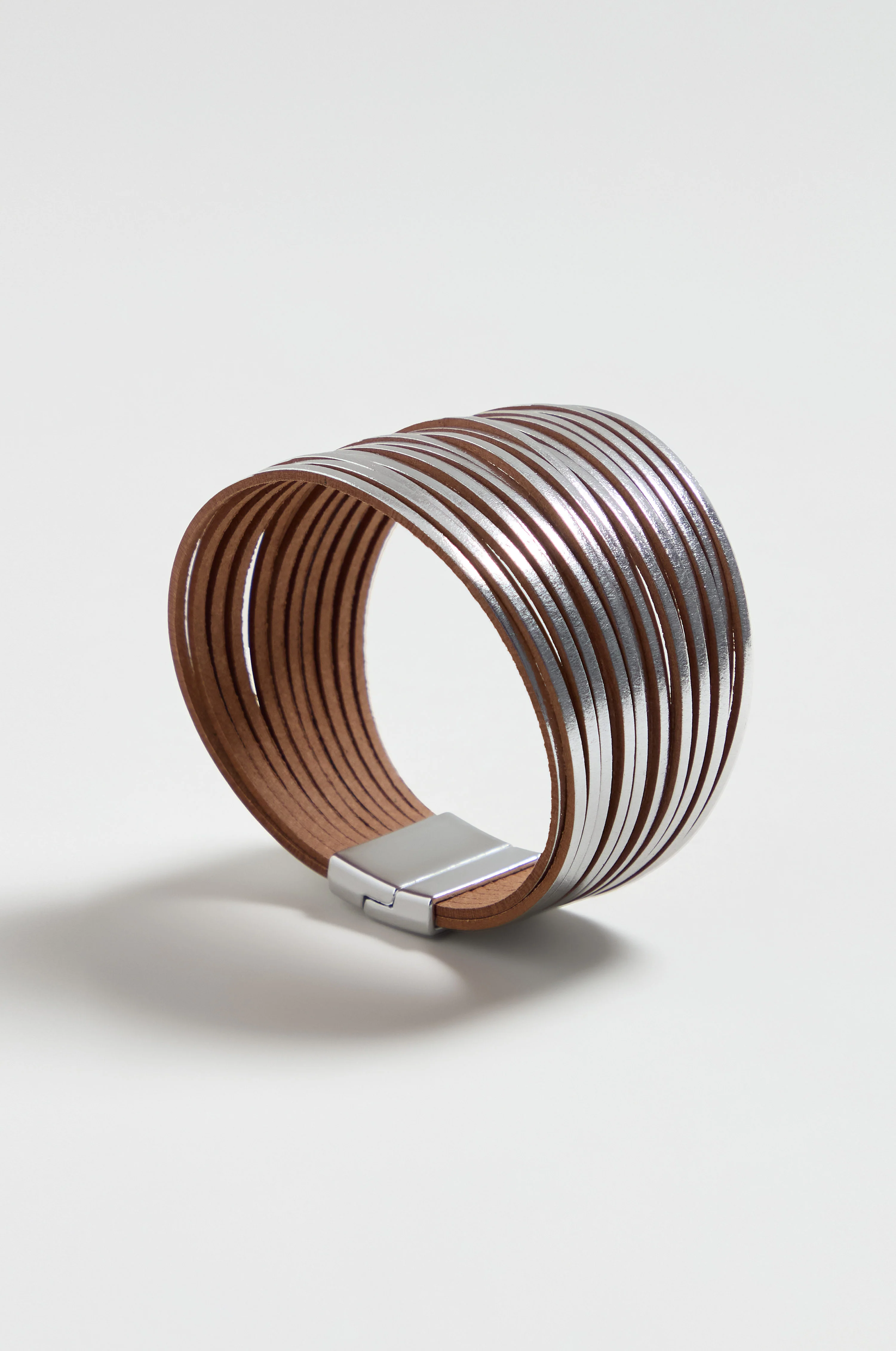 Vegan Leather Metallic Bracelet - Image 2