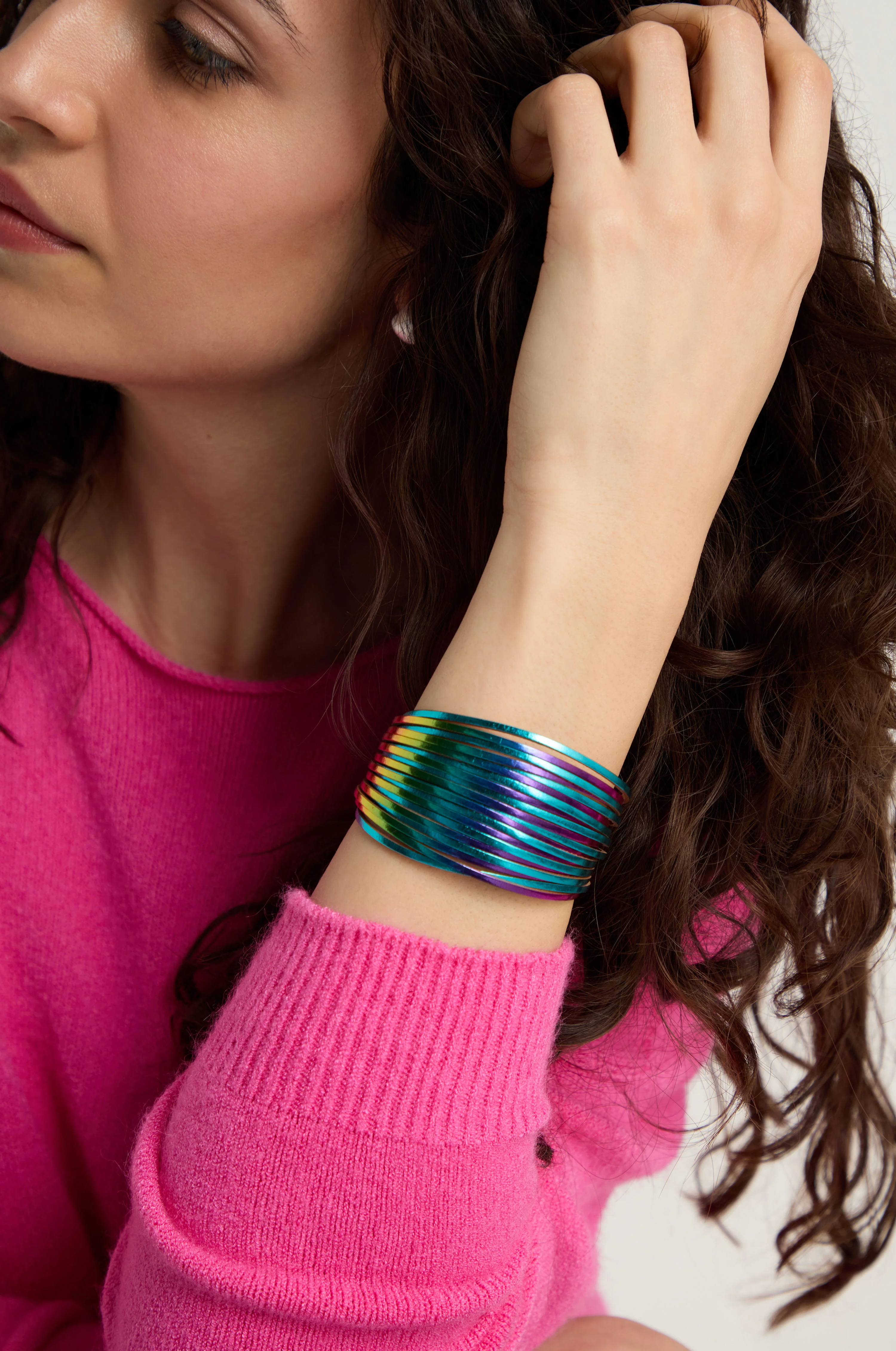 Vegan Leather Metallic Bracelet - Image 3