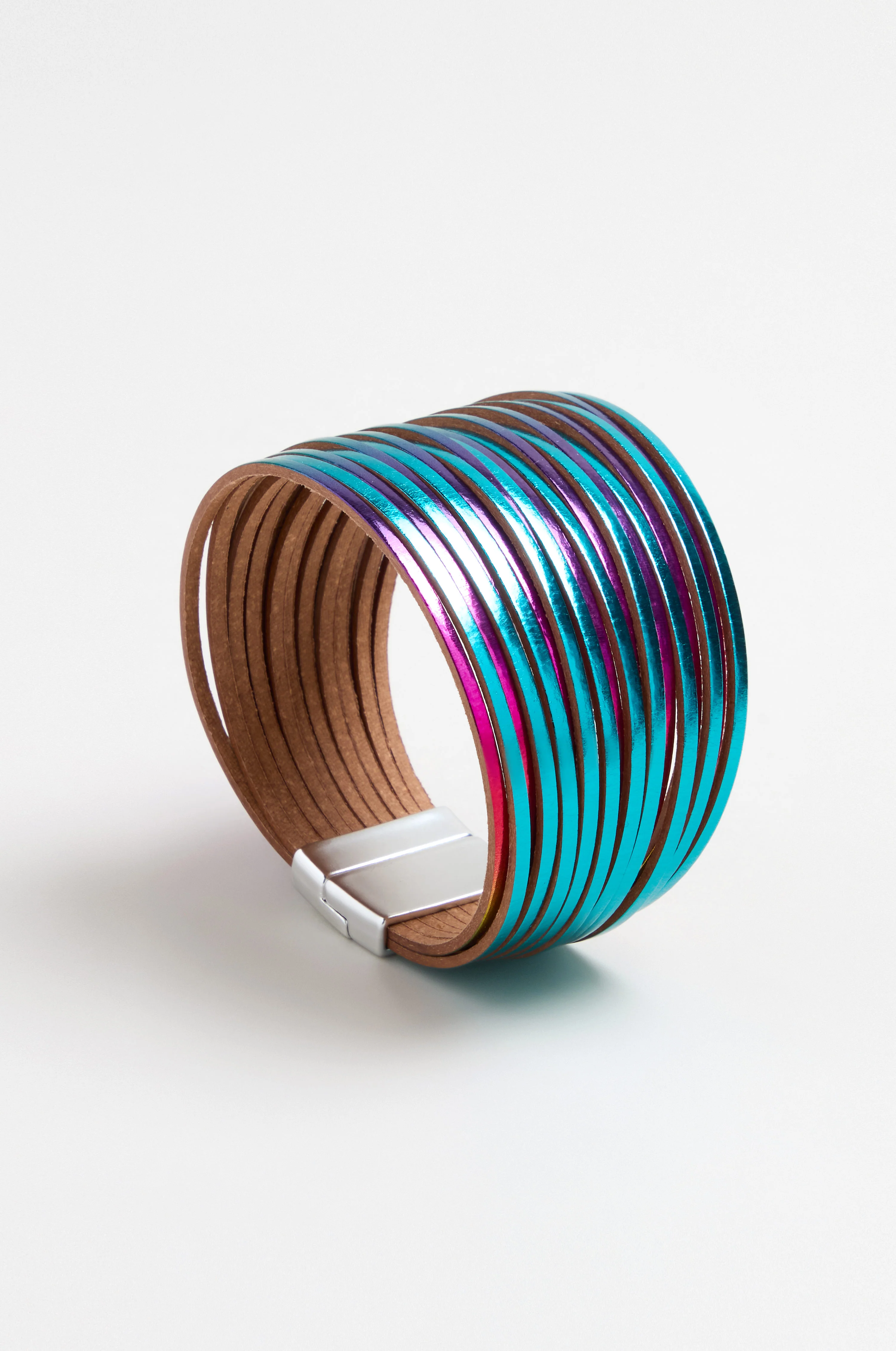 Vegan Leather Metallic Bracelet - Image 4