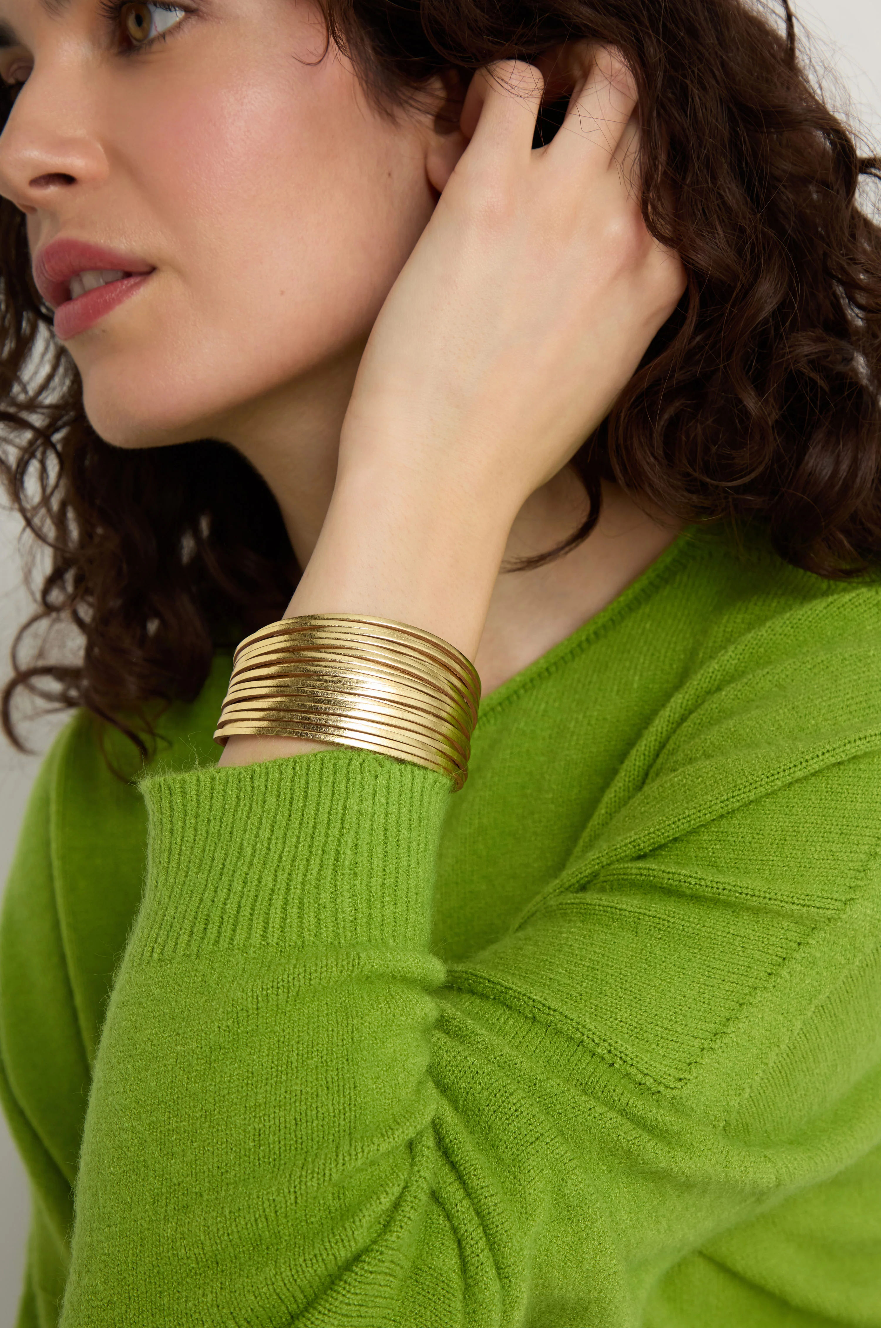 Vegan Leather Metallic Bracelet - Image 5