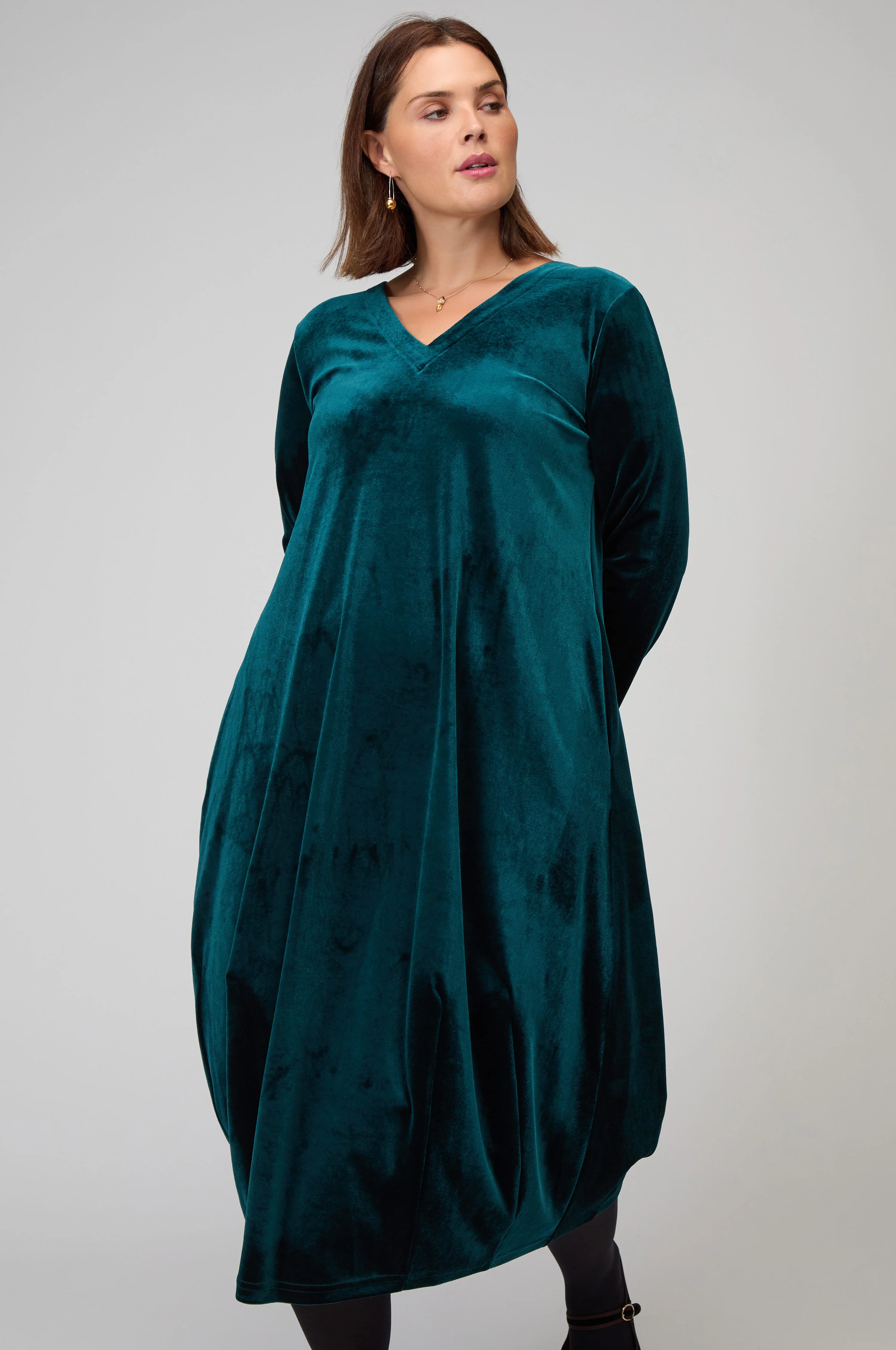Velvet Jersey Bubble Dress - Image 3