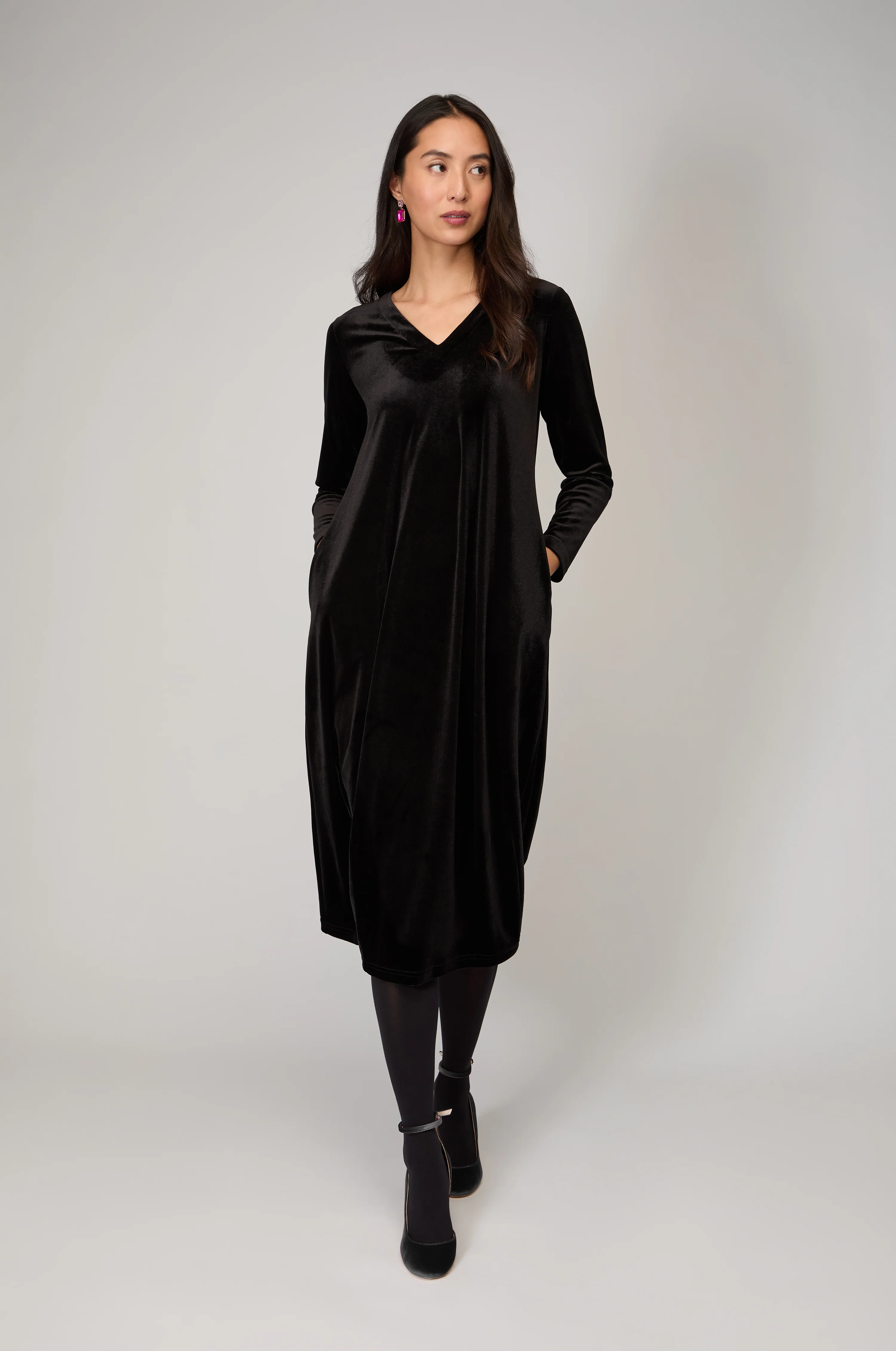 Velvet Jersey Bubble Dress - Image 4